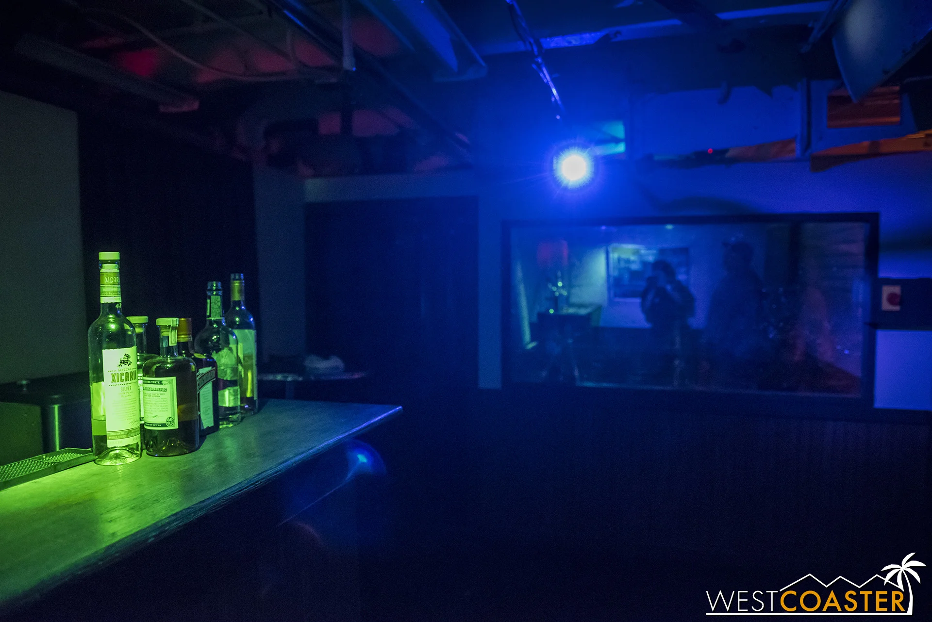 The Lineup Bar is the secret bar within B340, accessible only by a hidden sliding door.