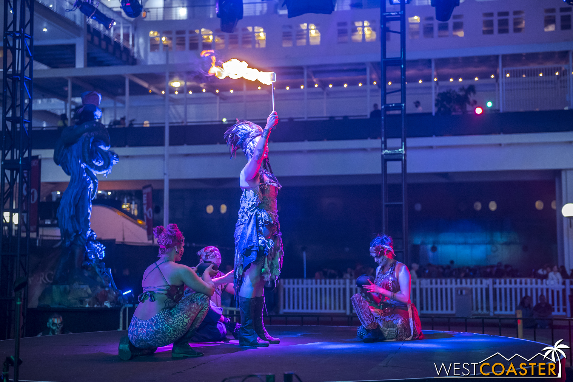  The fire show is a popular one at Dark Harbor. 