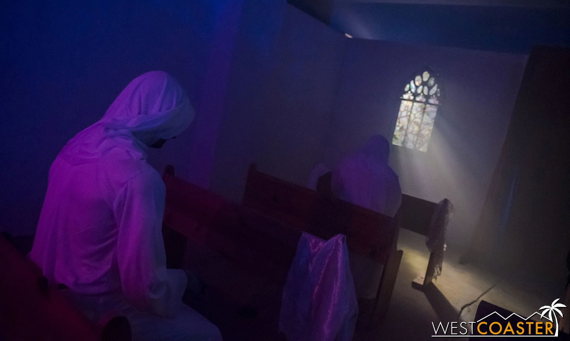 Rolling into a spooky church scene.