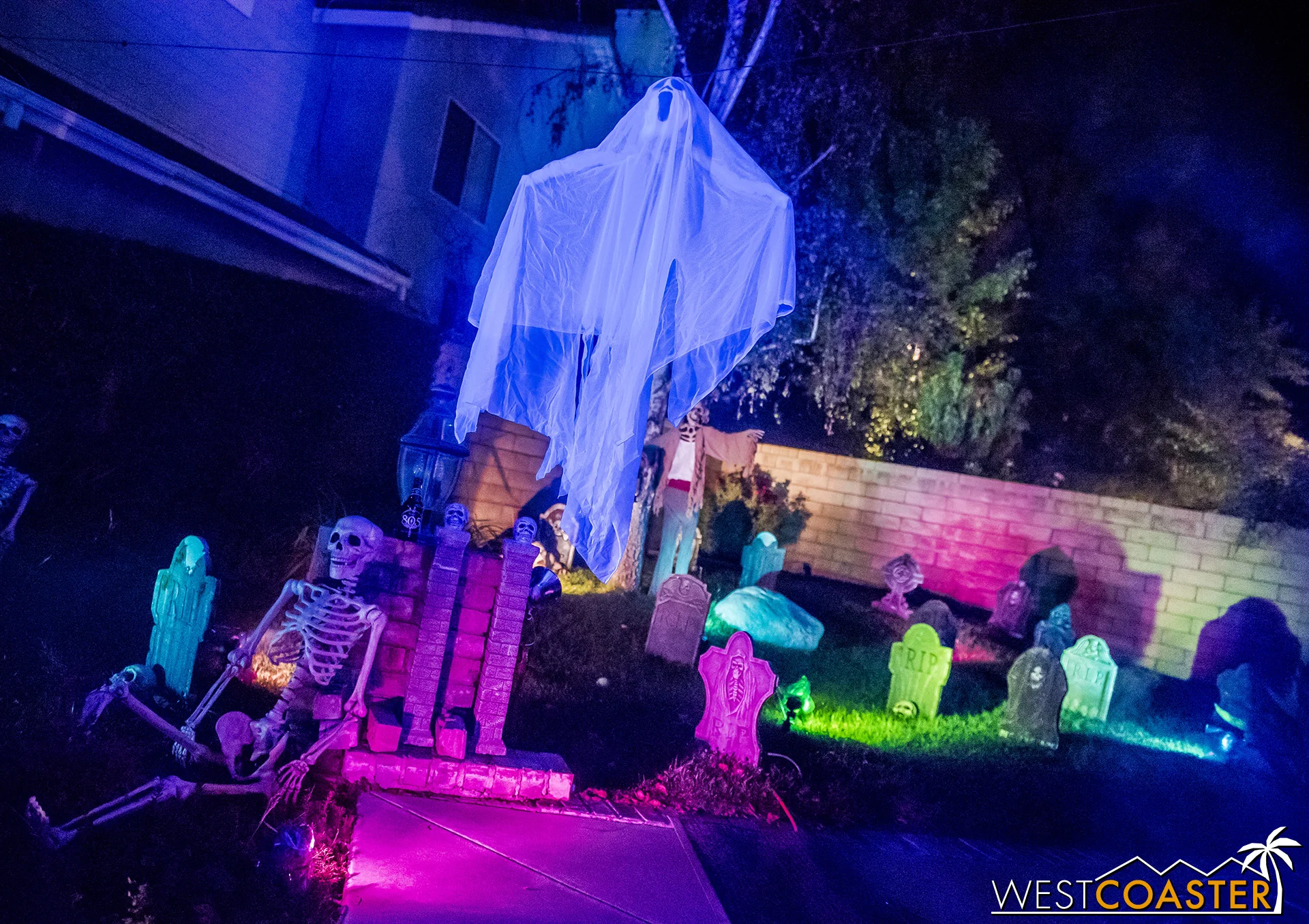 There’s a small but beautiful front yard graveyard at Club Fear.