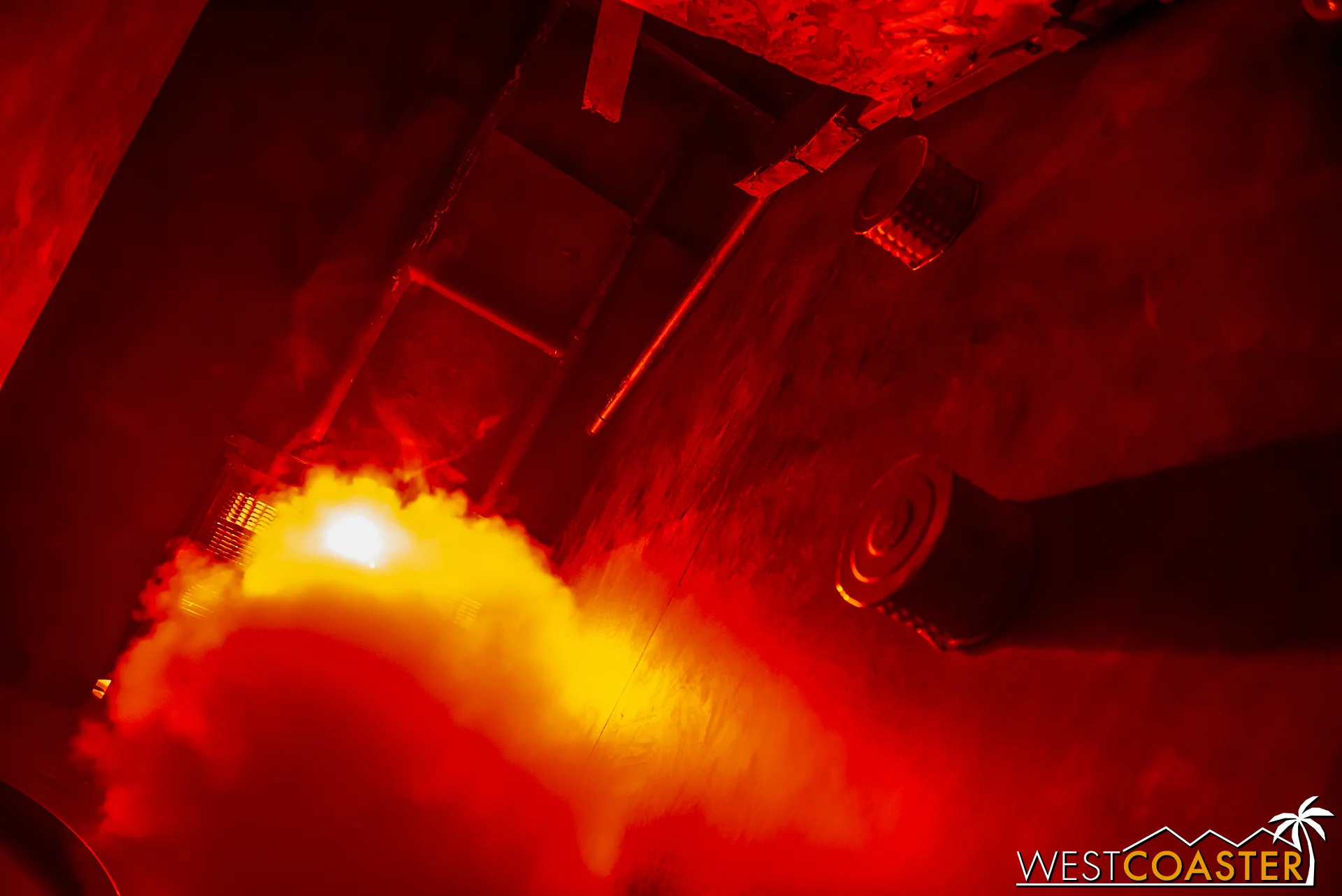 The boiler and some electric sparkers provide a dramatic startle scare.