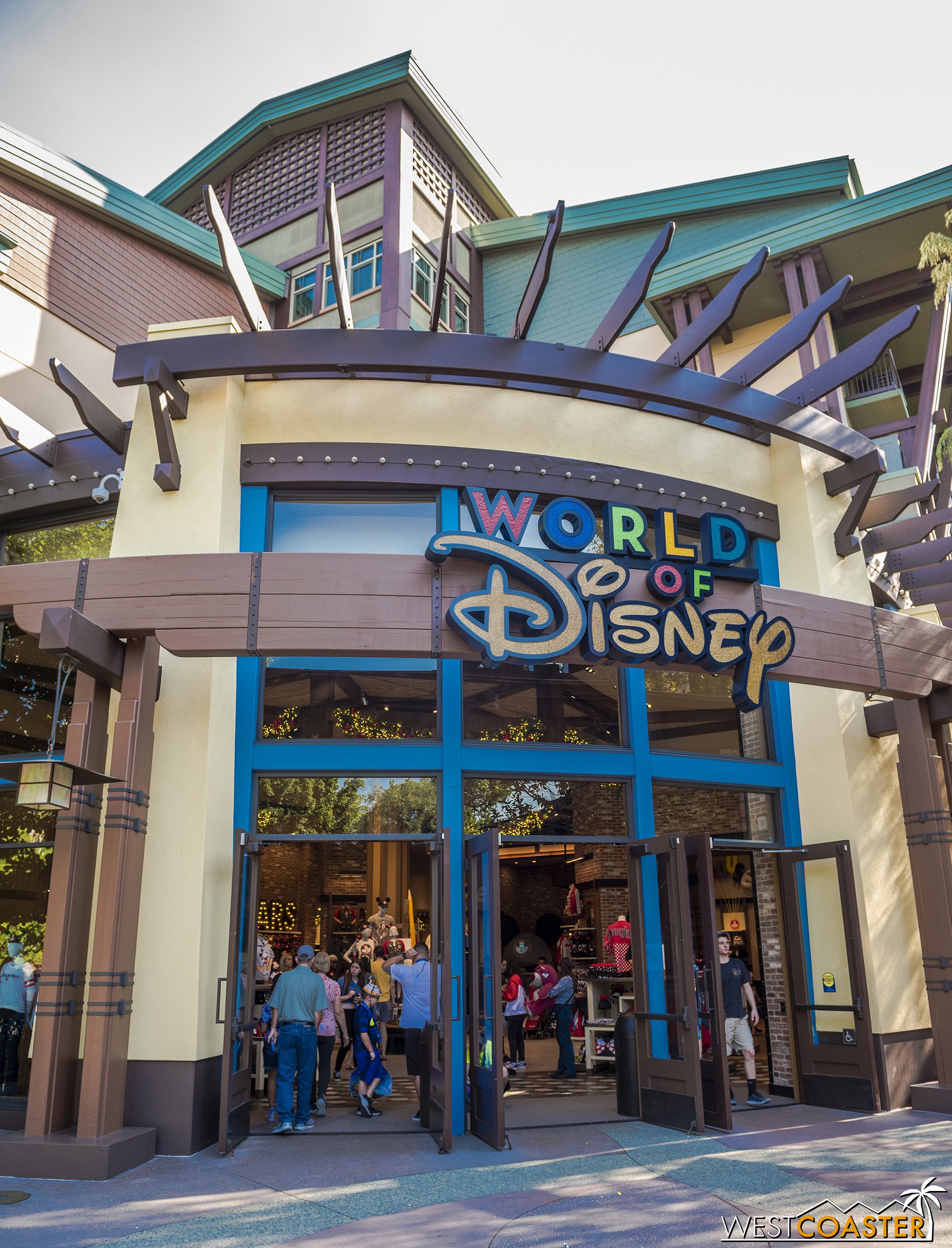  Here’s the new, more contemporary World of Disney store.  Even things like the exterior signs are different. 