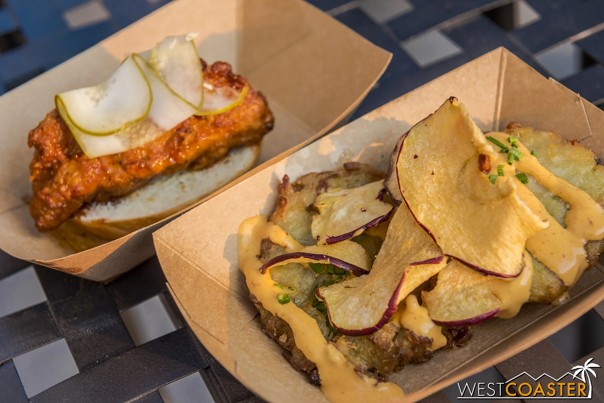 The “Spicy Celebrations” booth has two winners: the Jalapeño Latkes with Chipotle Crema (one of our absolute favorites) and the Nashville Hot Fried Turkey with Dill Pickles. Both pretty tasty with an actual bit of a spice kick!