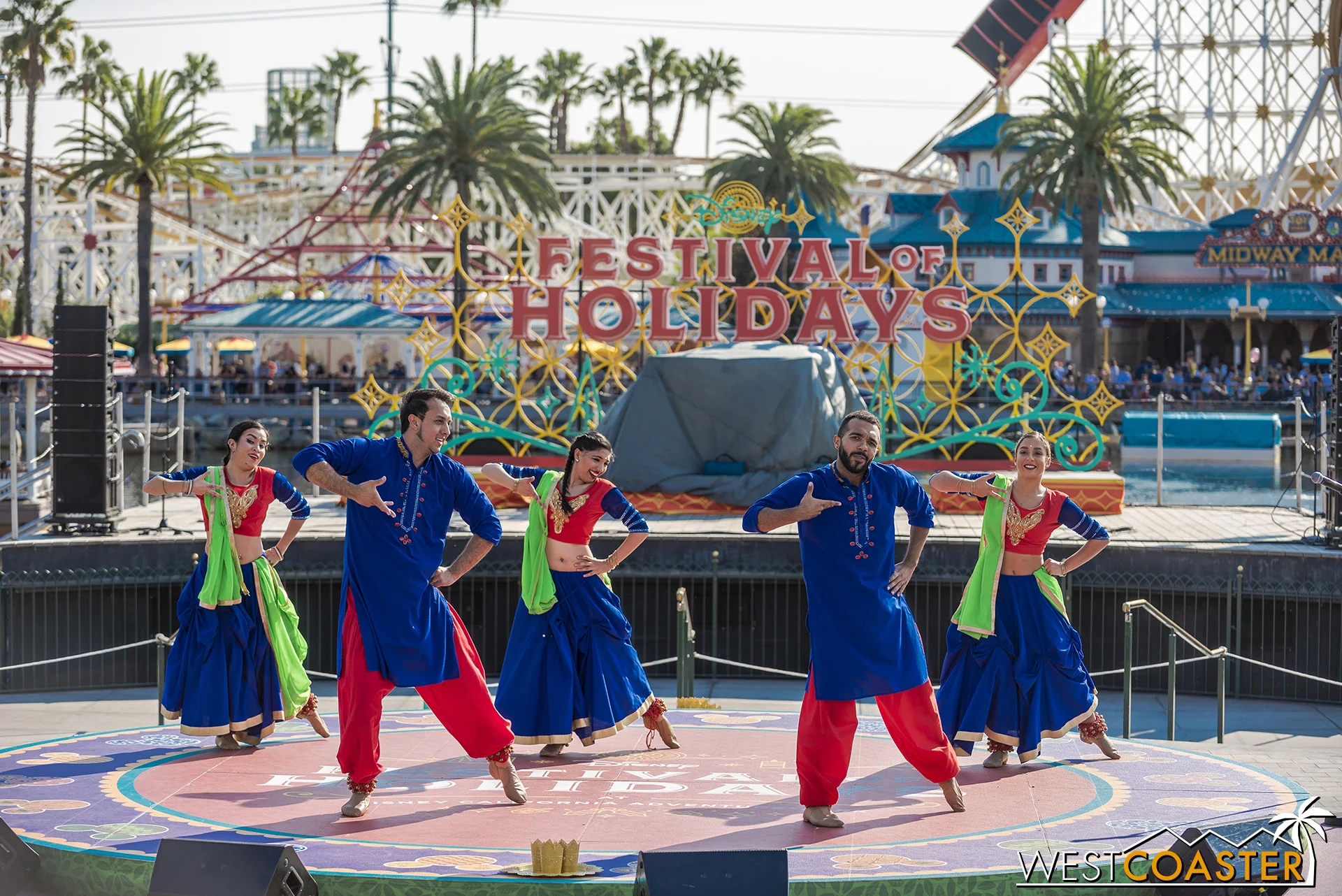 The Blue13 Dance Troupe celebrates Diwali at California Adventure.