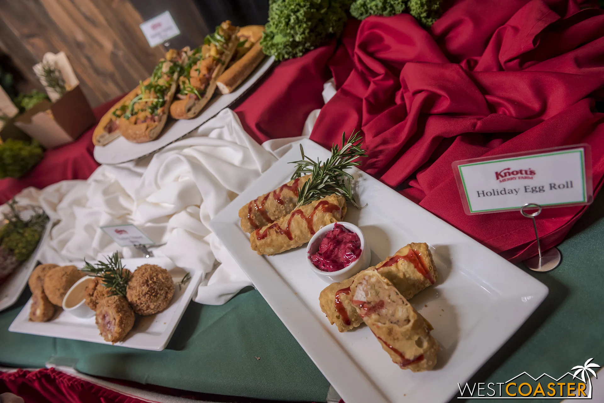 The Holiday Egg Rolls are rich a little heavy, but tasty. The Turkey Stuffing Bites to the left are also pretty great.