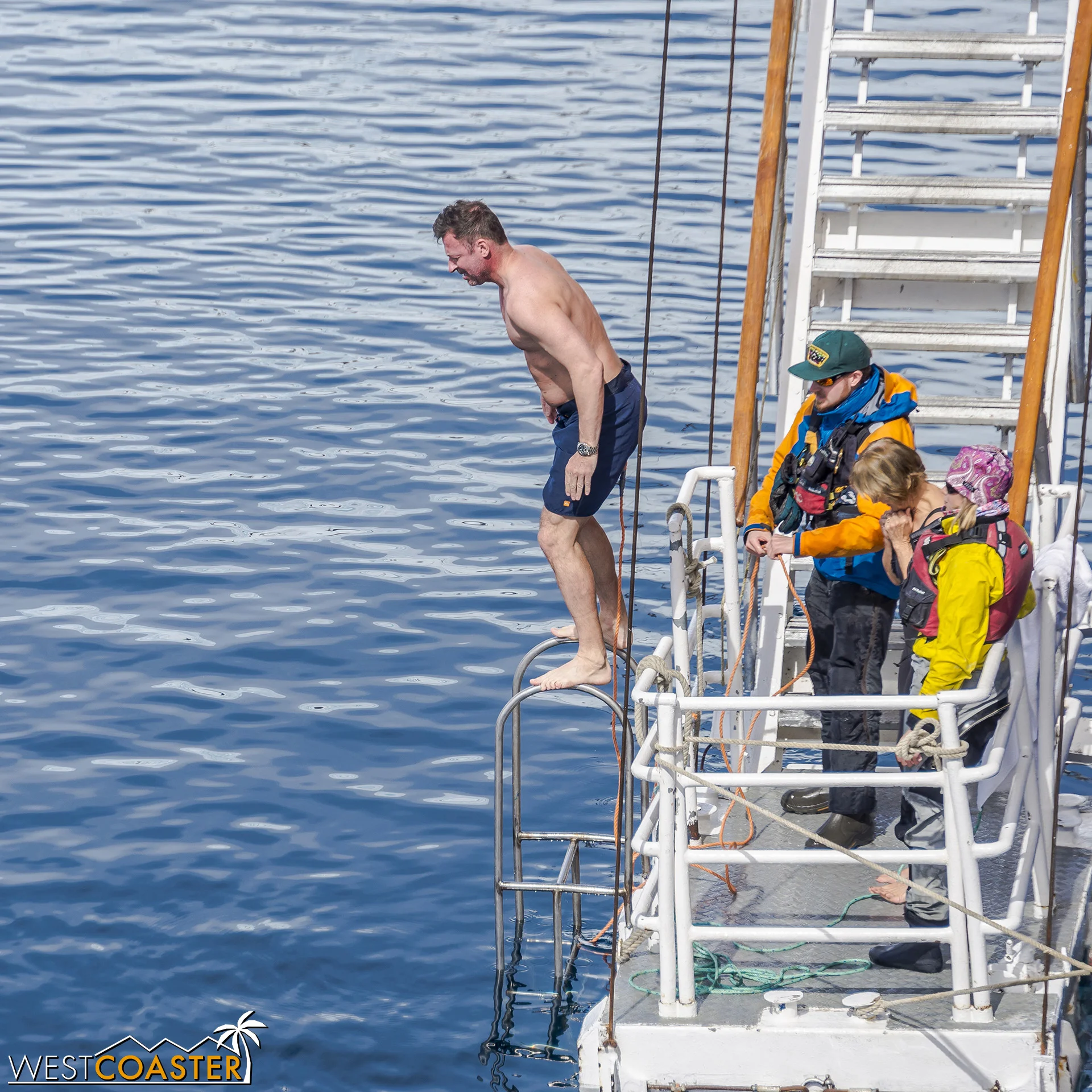 Though it’s technically against the rules to jump off the top of the ladder, some do so anyway!