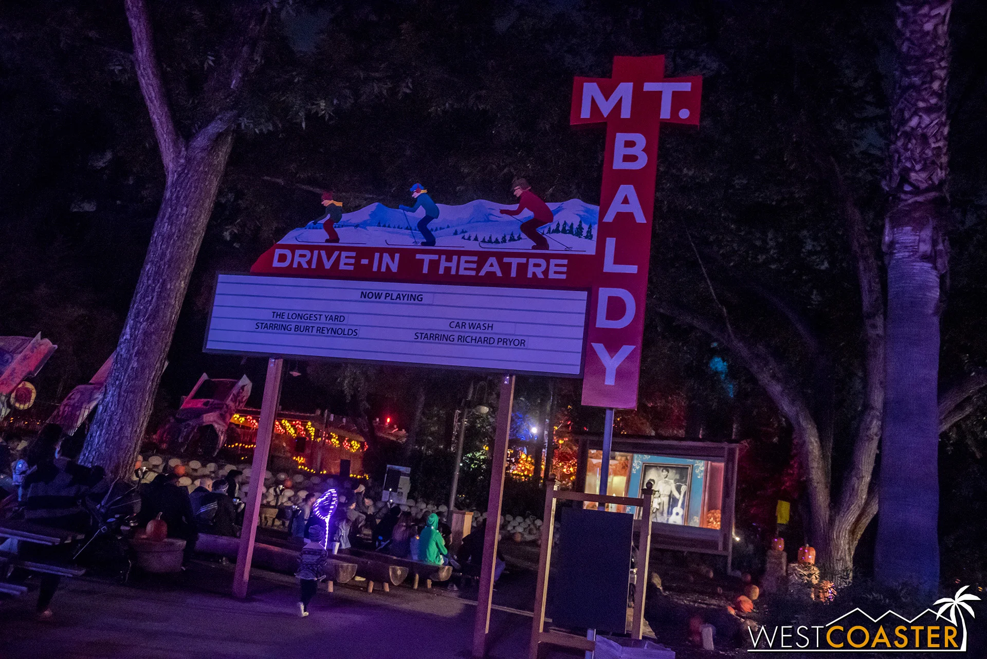 For families, there was also a movie area where guests could relax and enjoy a film. On this night, they were playing Coco .