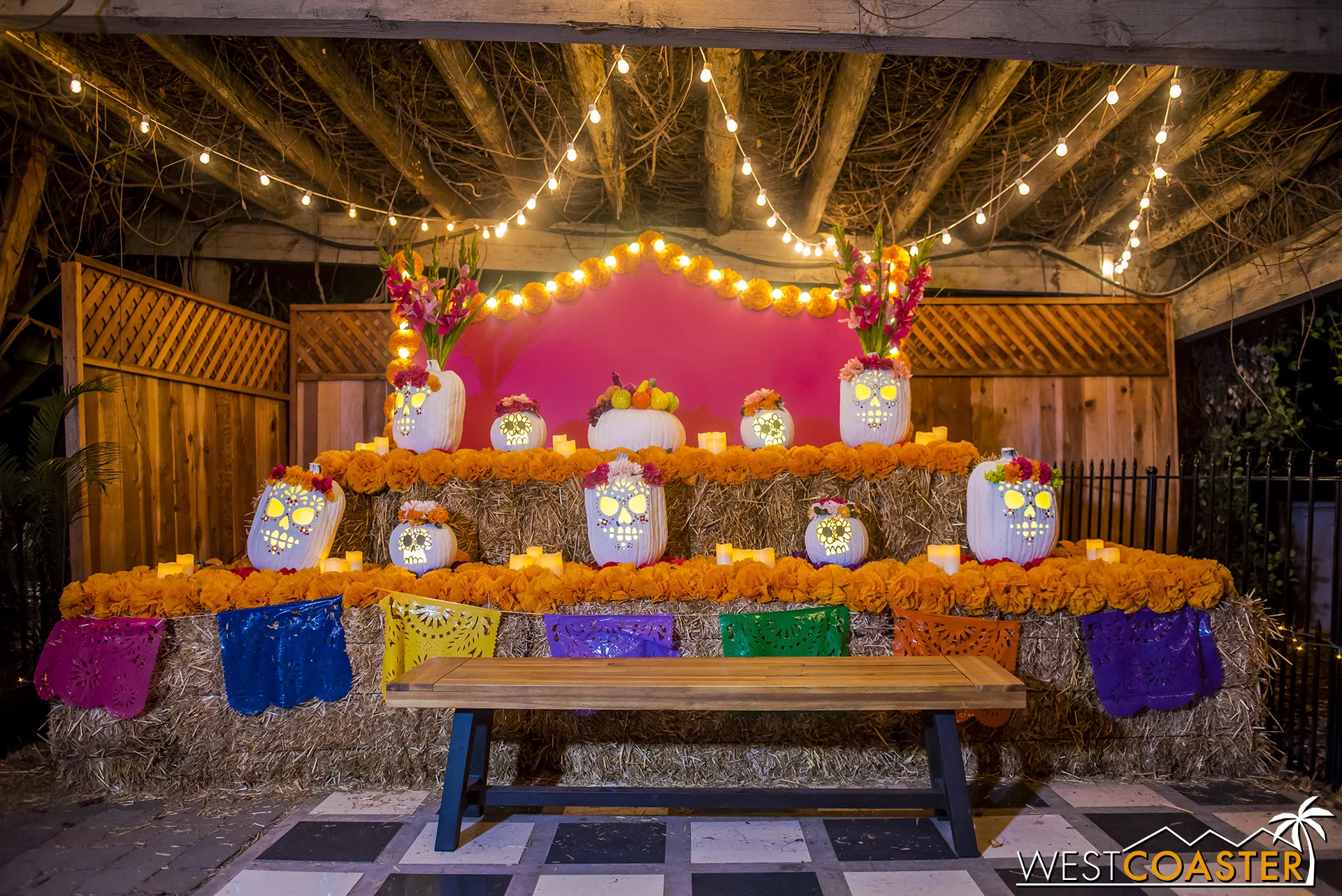 A bright and vibrant photo op to cap off the Pumpkin Walk.
