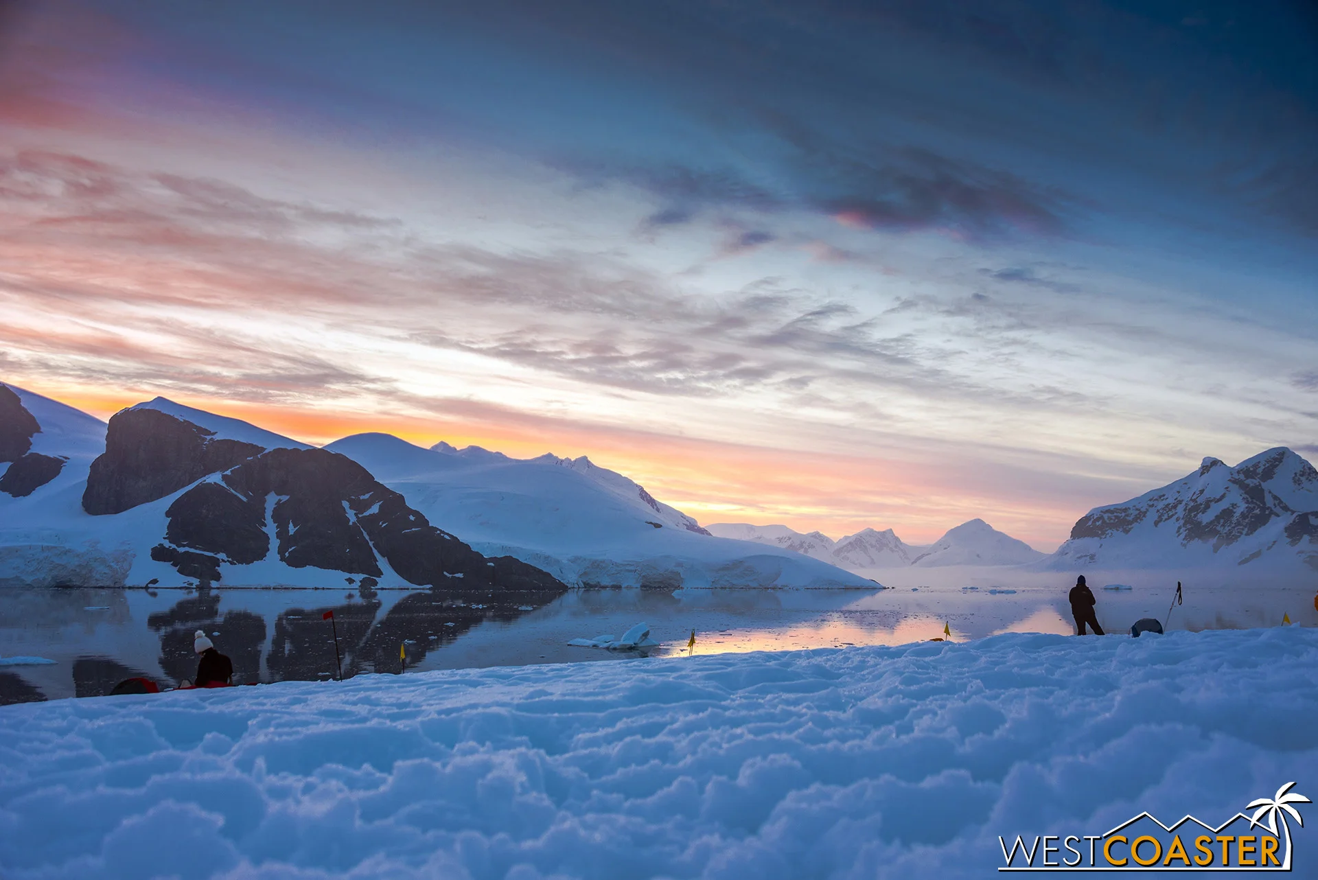 Post-sunset over our Antarctica camp-out.