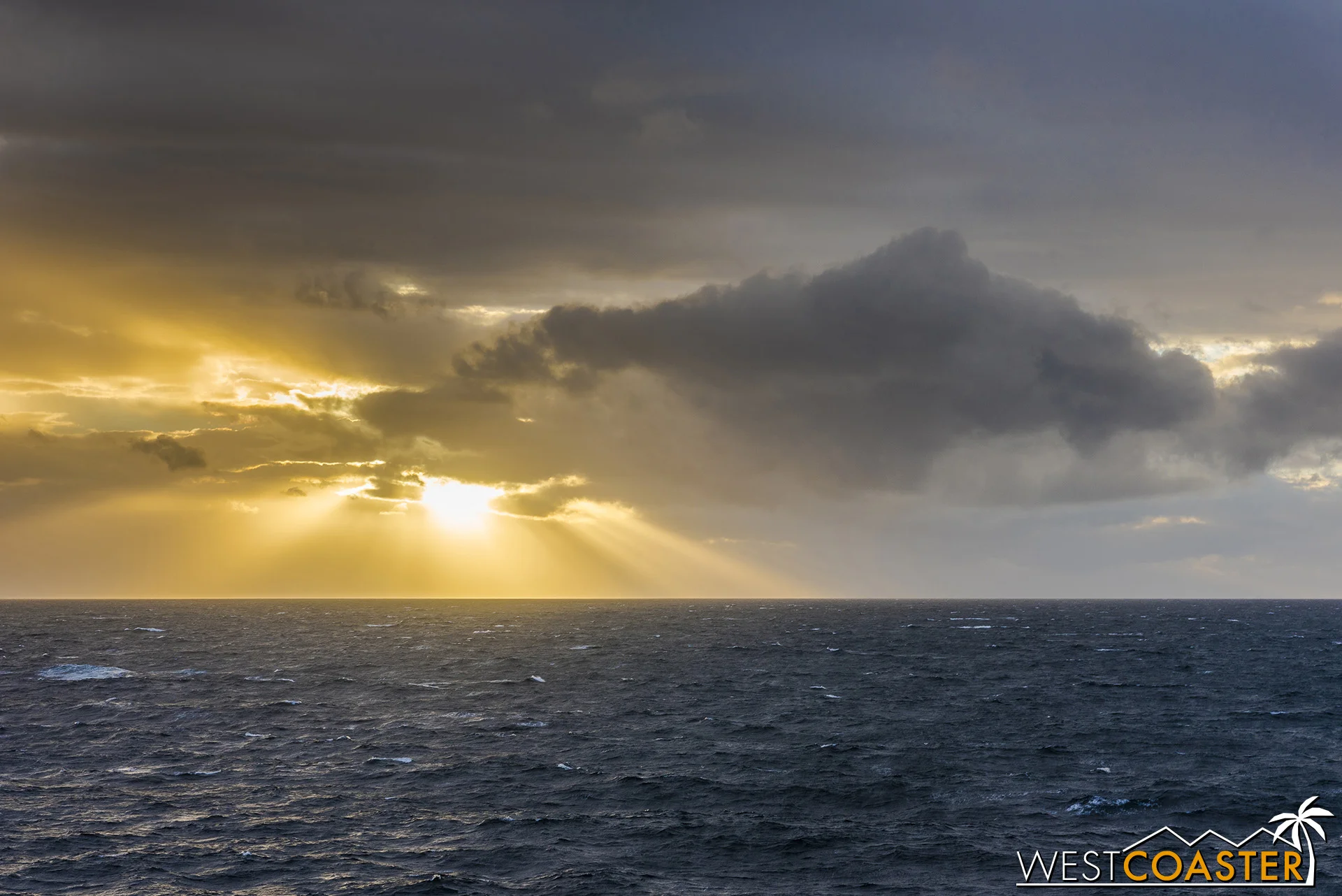 Sunset on our last day at sea.