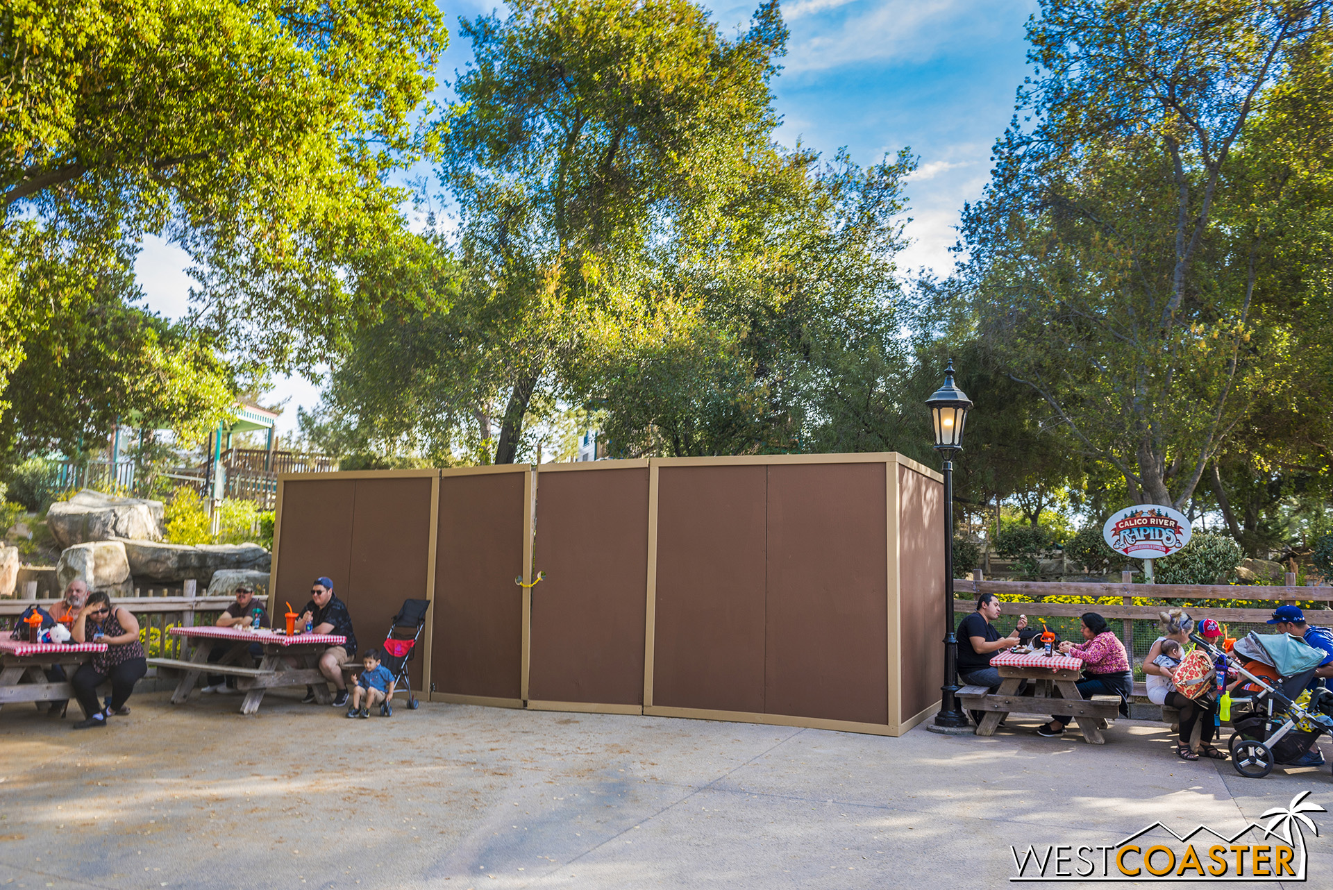  Work walls are up at the future Calico River Rapids! 