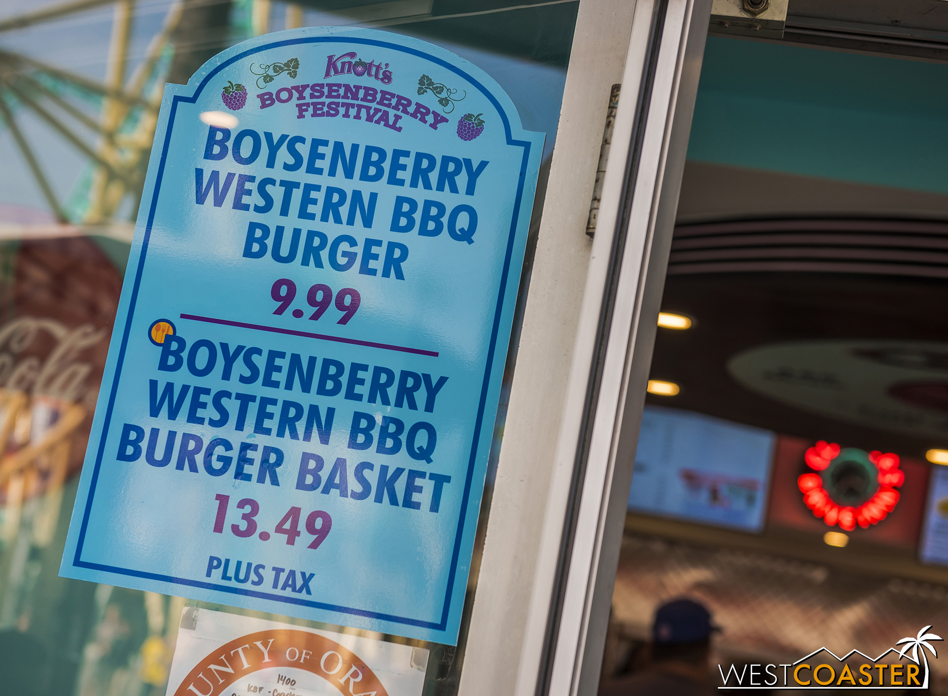  Nearby on the Boardwalk, more boysenberry grilled goods at Coasters Diner. 