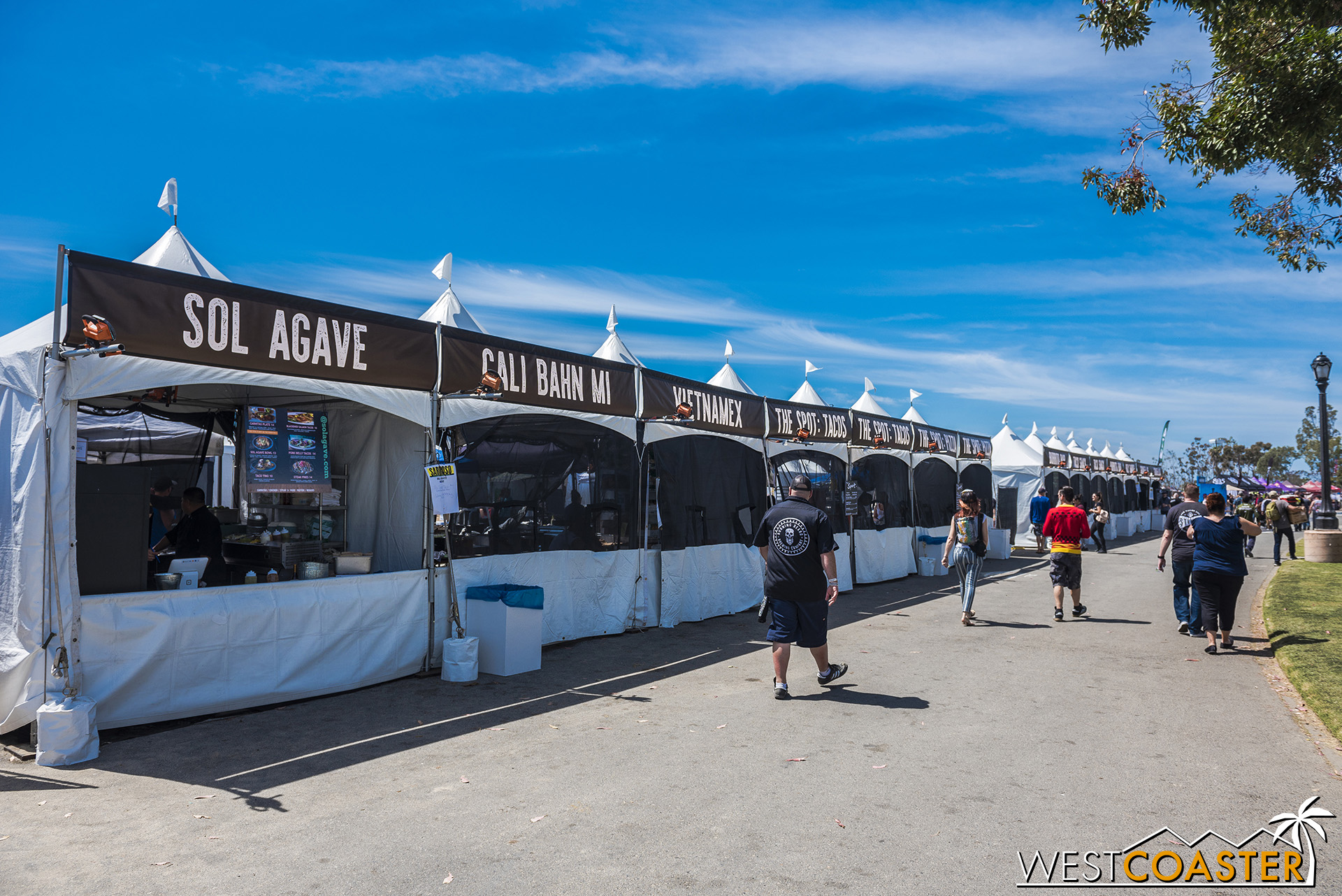  A double line of food vendors are the first amenity guests see when they enter. 