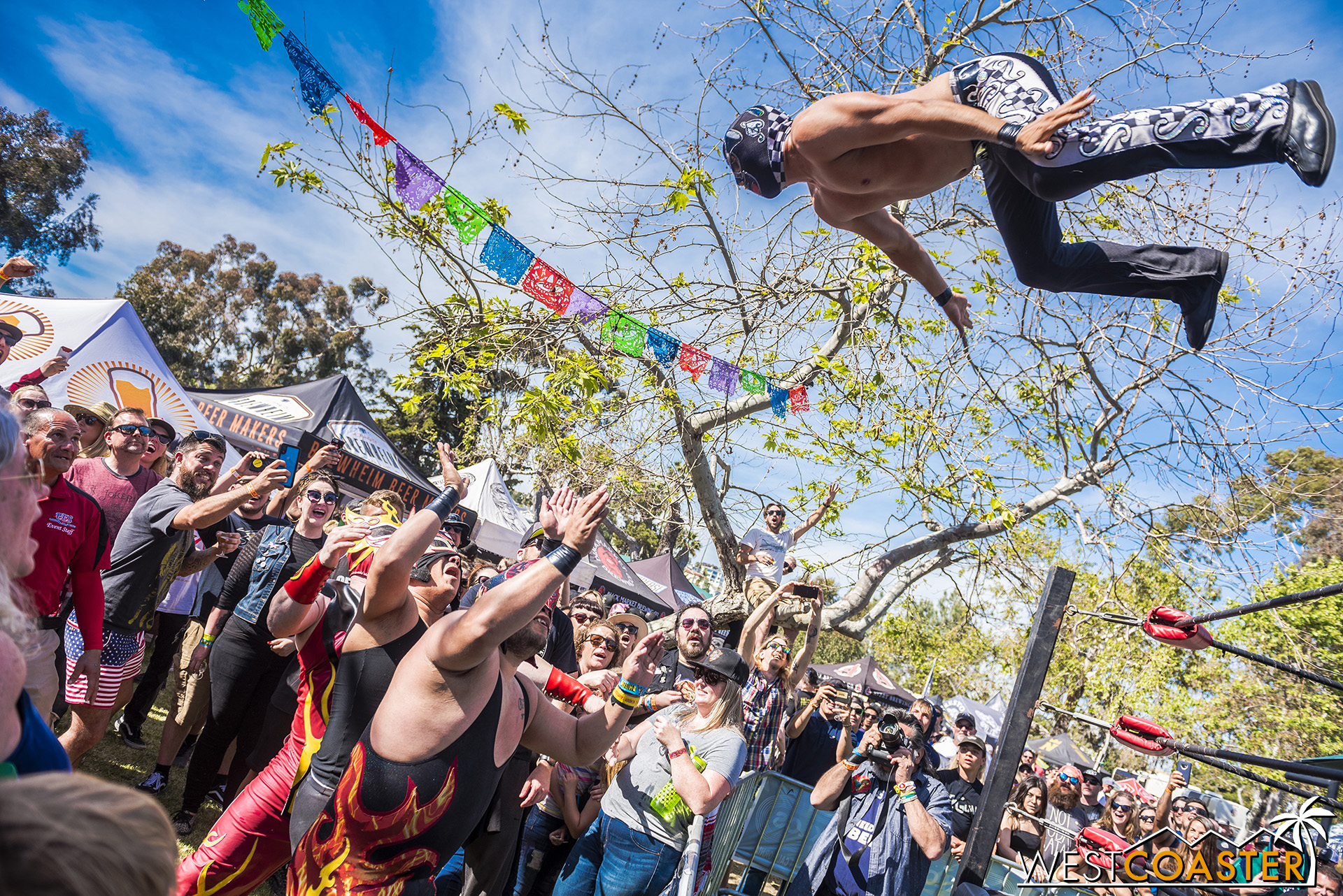  Going airborne and into the crowd! 