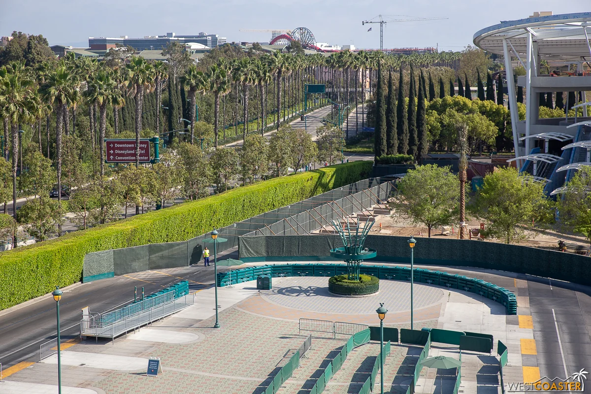 Also, they adjusted the walkway to Downtown Disney a bit to accommodate the new asphalt being laid for the tram route.