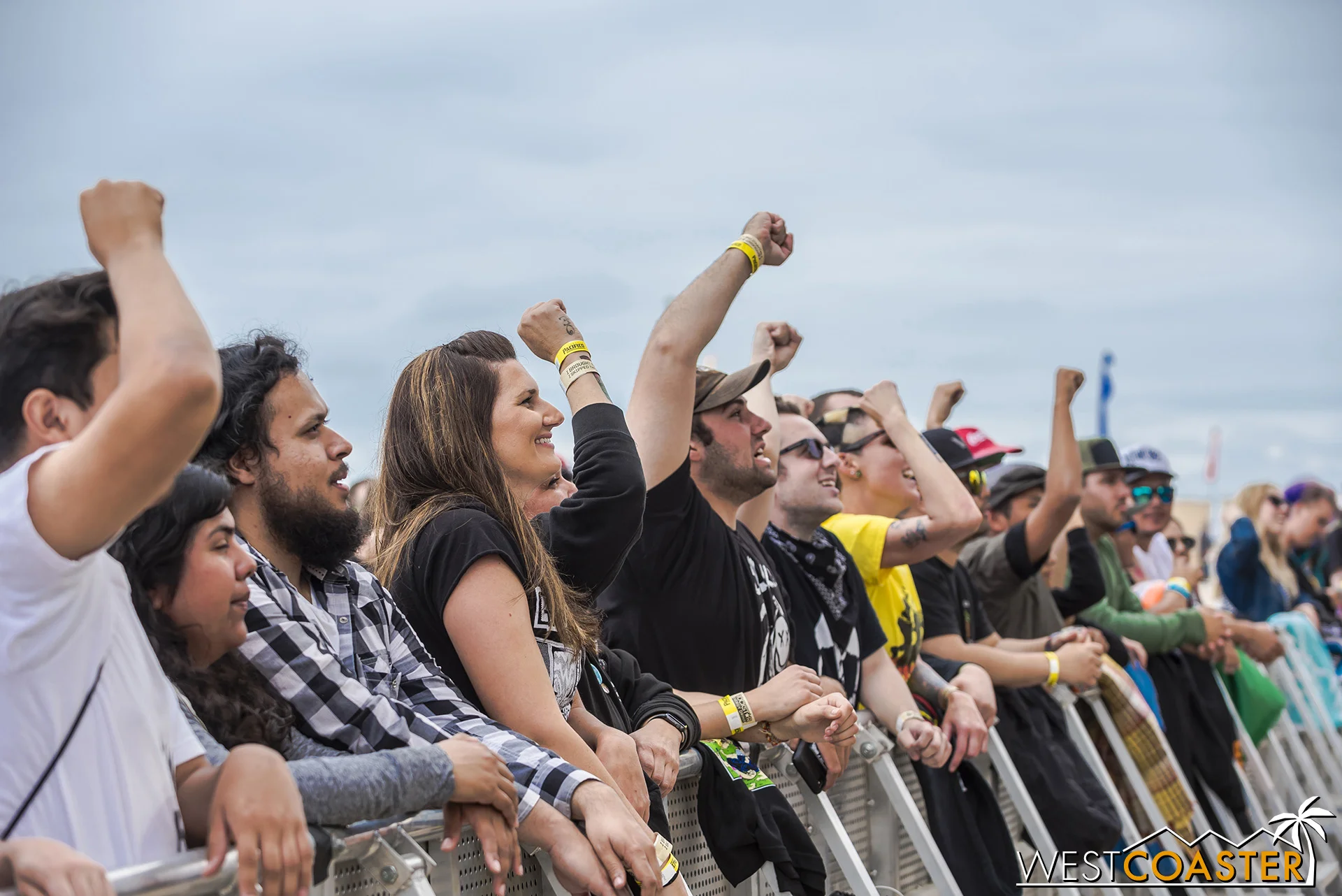 The barrier crowd, full of energy all day.