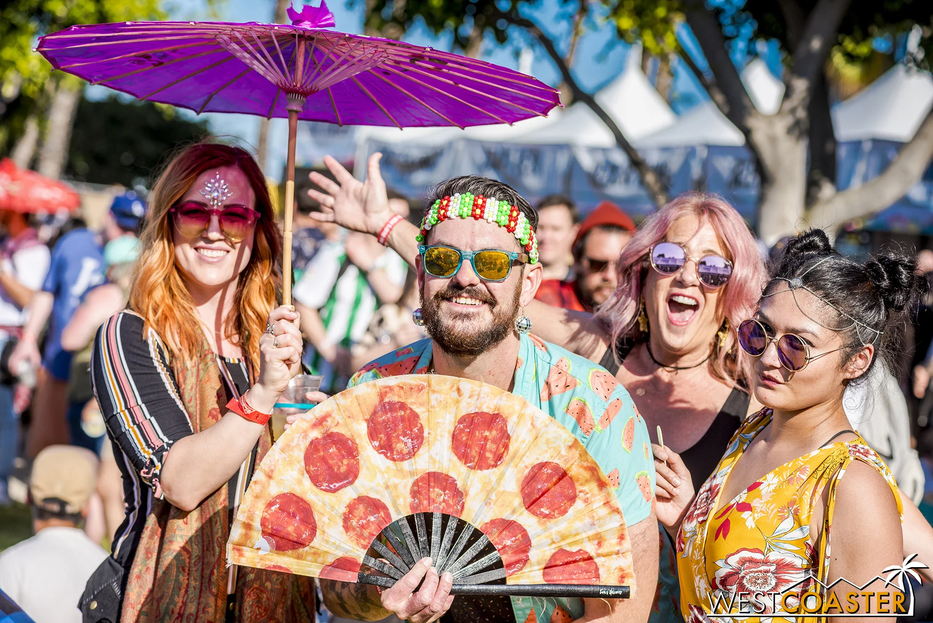 As close to a Coachella group as I could find… love the pizza fan.
