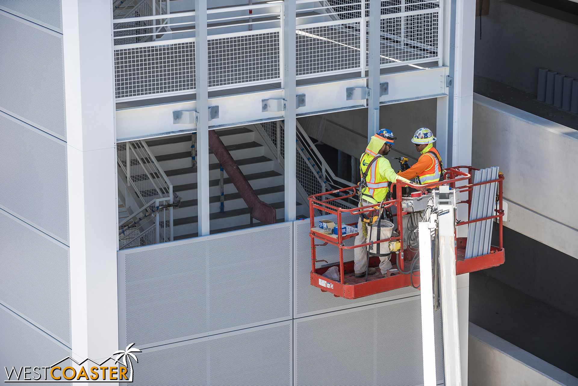  Crews were working on installing perforated screens, though! 