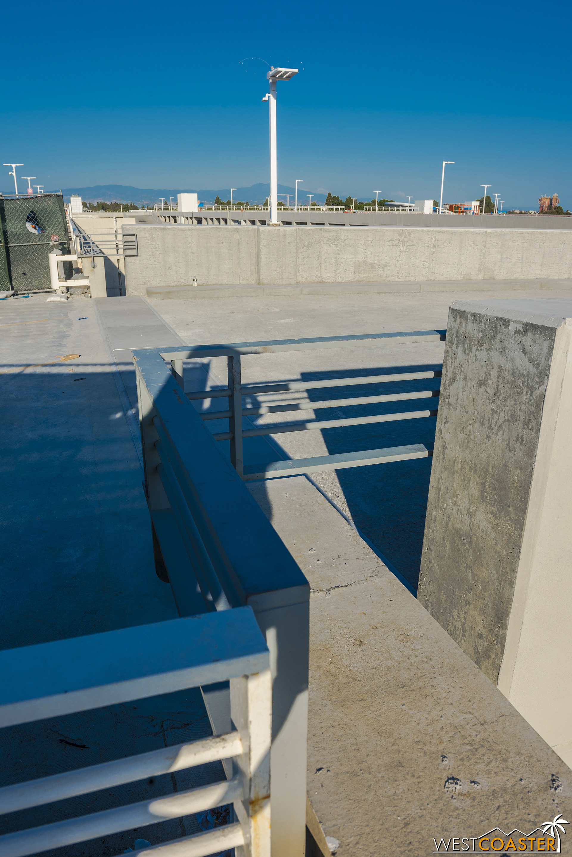  The guardrails shield the gap between concrete. 