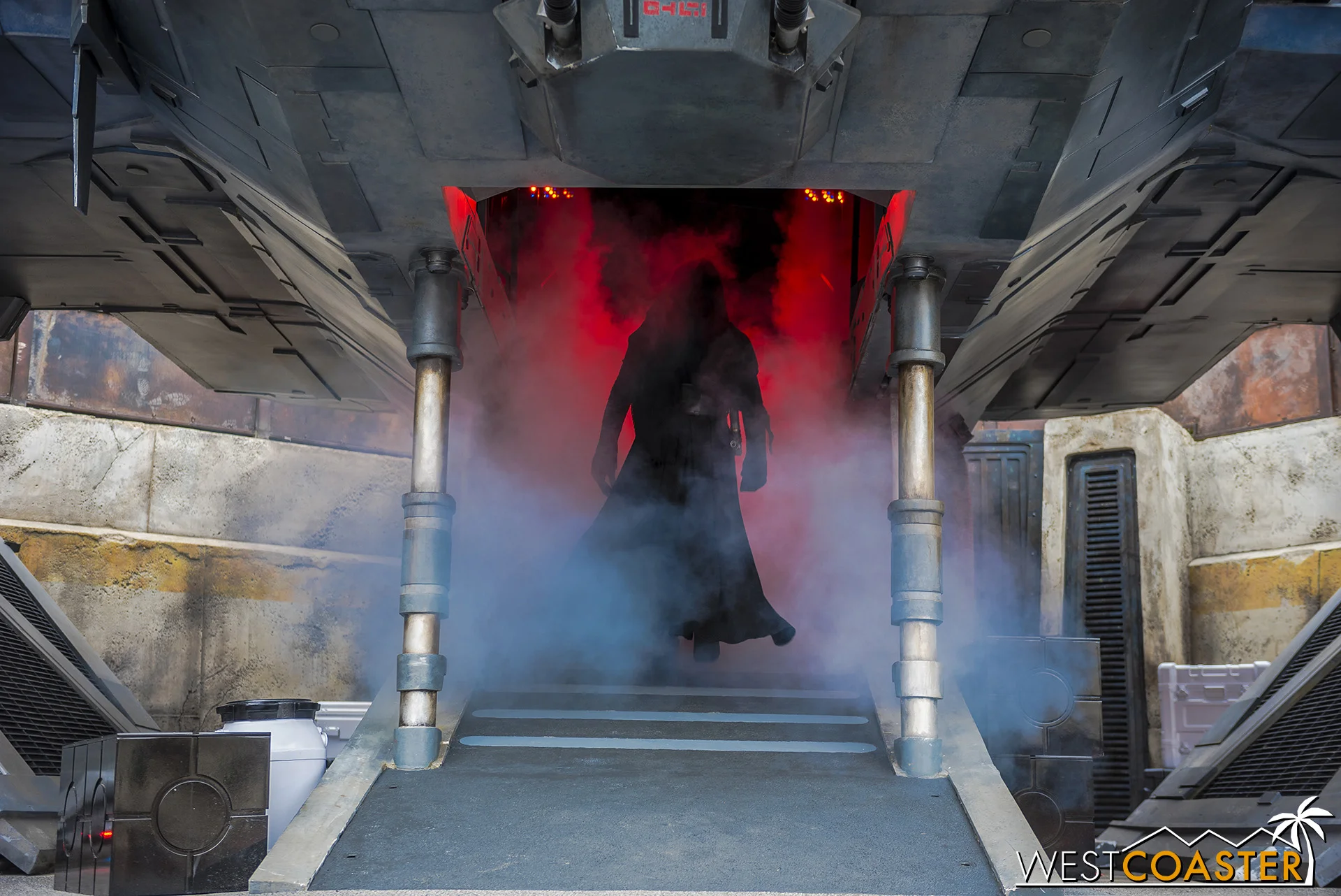 Kylo Ren enters his TIE Echelon at the conclusion of one of the mini-shows.