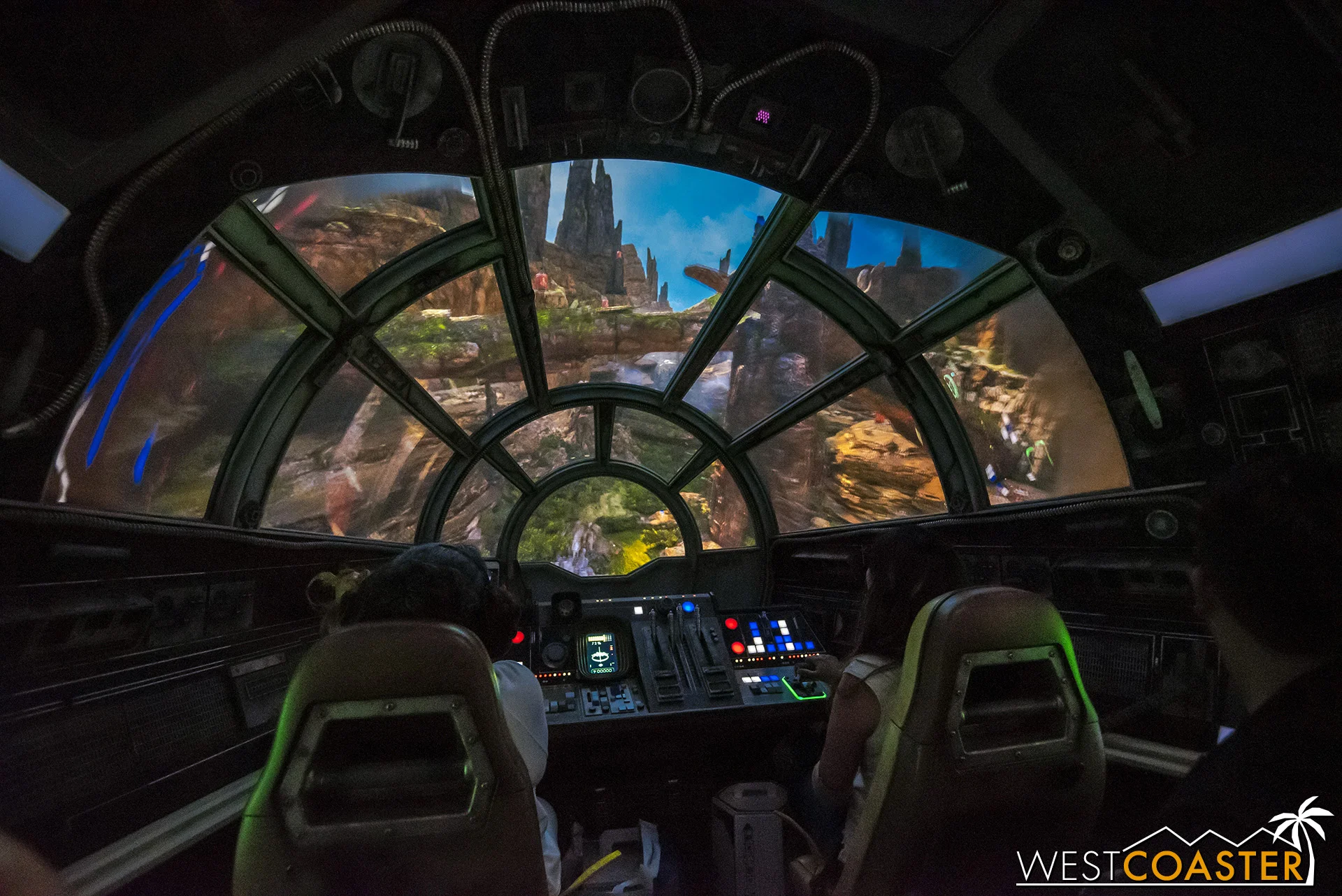 Piloting around the geology of Batuu.