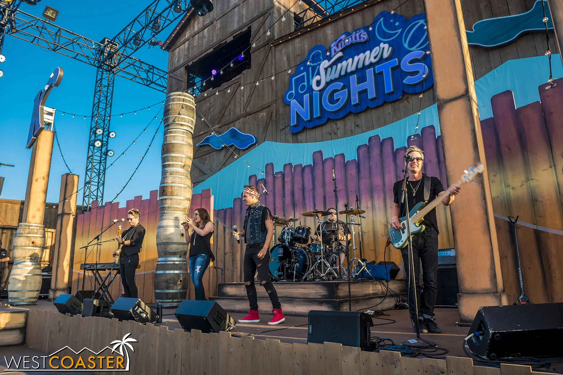 Cover band, Hiatus, play the Calico Stage at Knott’s Summer Nights.