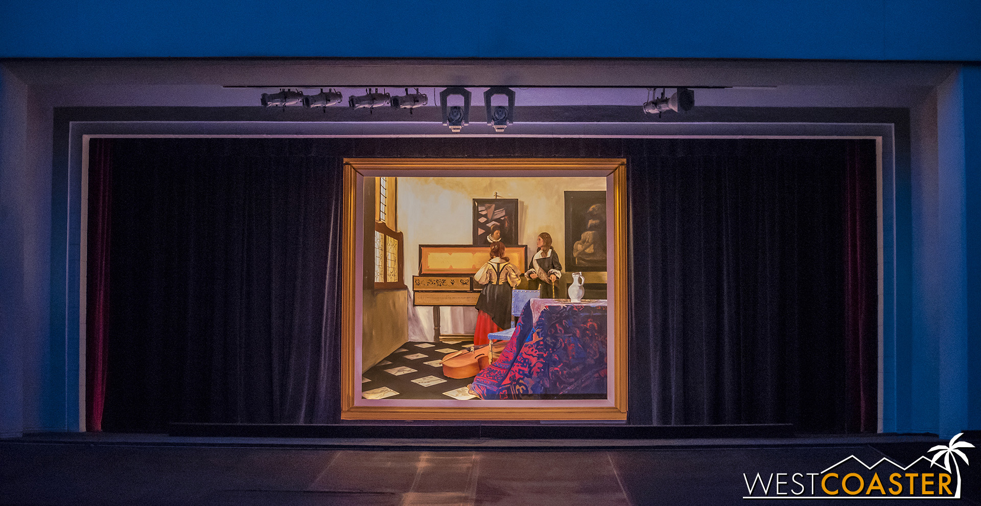  A preview of the Pageant of the Masters.  First scene:  Vermeer’s Lens: The Music Lesson , by Johannes Vermeer. 