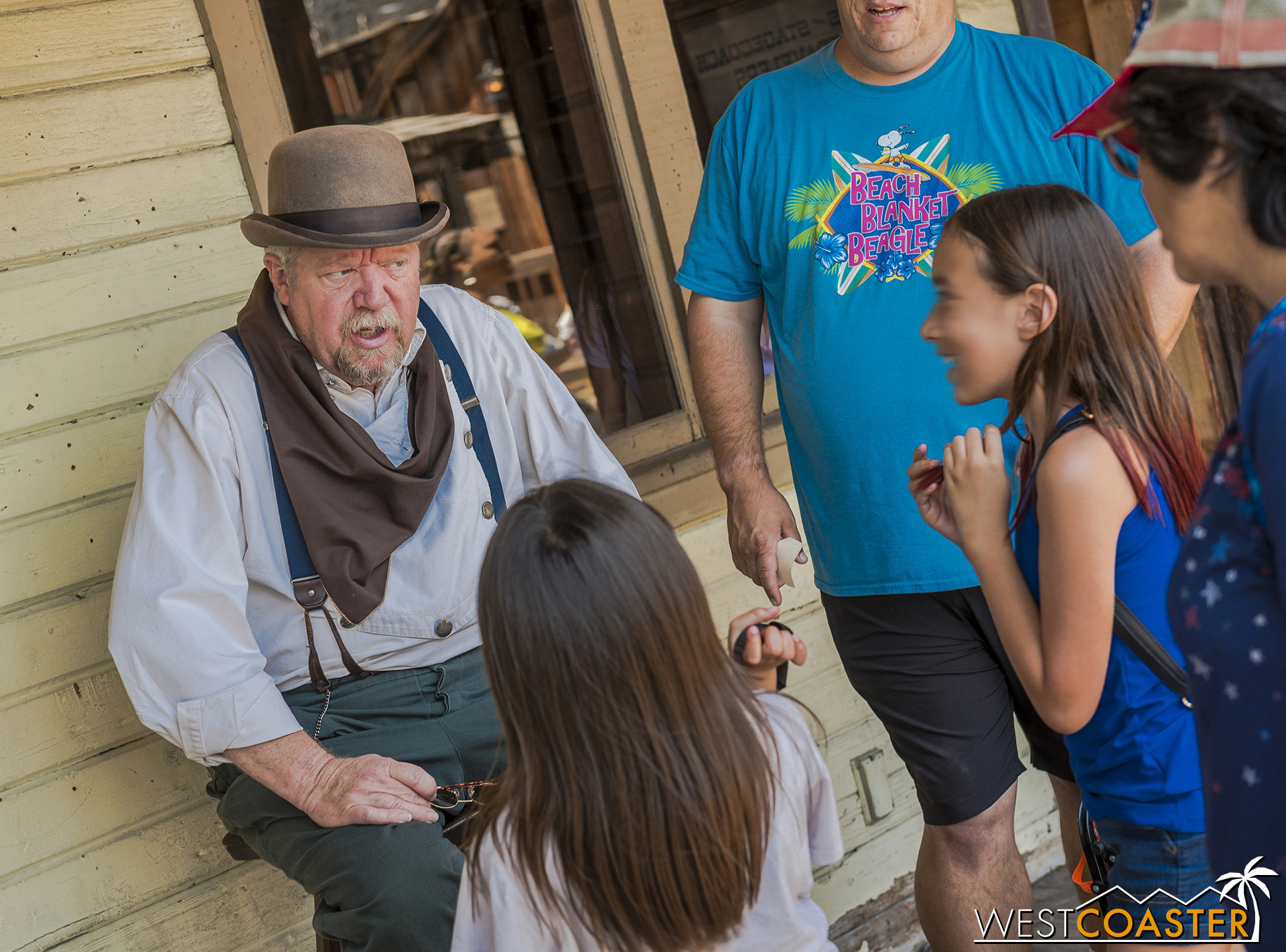  Quint Campbell questions the latest bit of news relayed by a guest. 