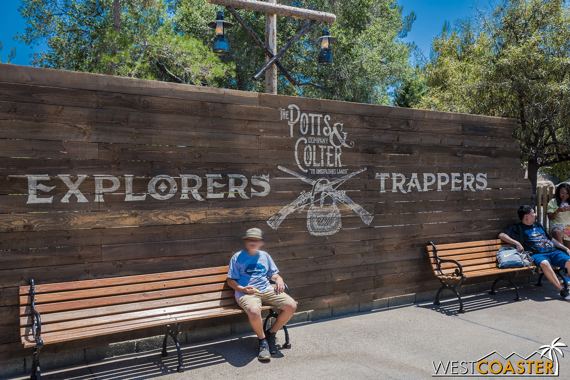  Potts &amp; Colter lend their names to this sign over by Calico River Rapids.  Though no actual Ghost Town Alive! activities take place here, Potts &amp; Colter are actual characters in this year’s iteration of GTA! 