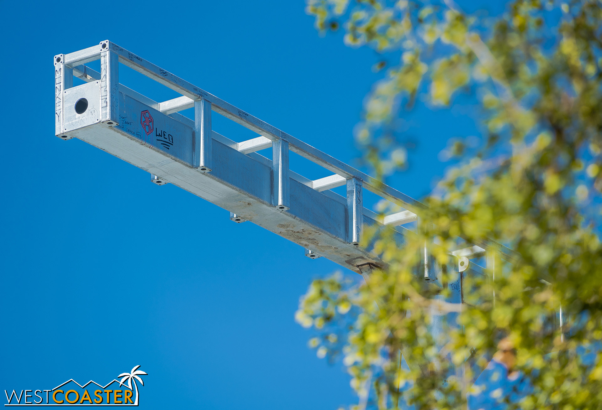  Look close, and you can see the signatures on this topping beam. 