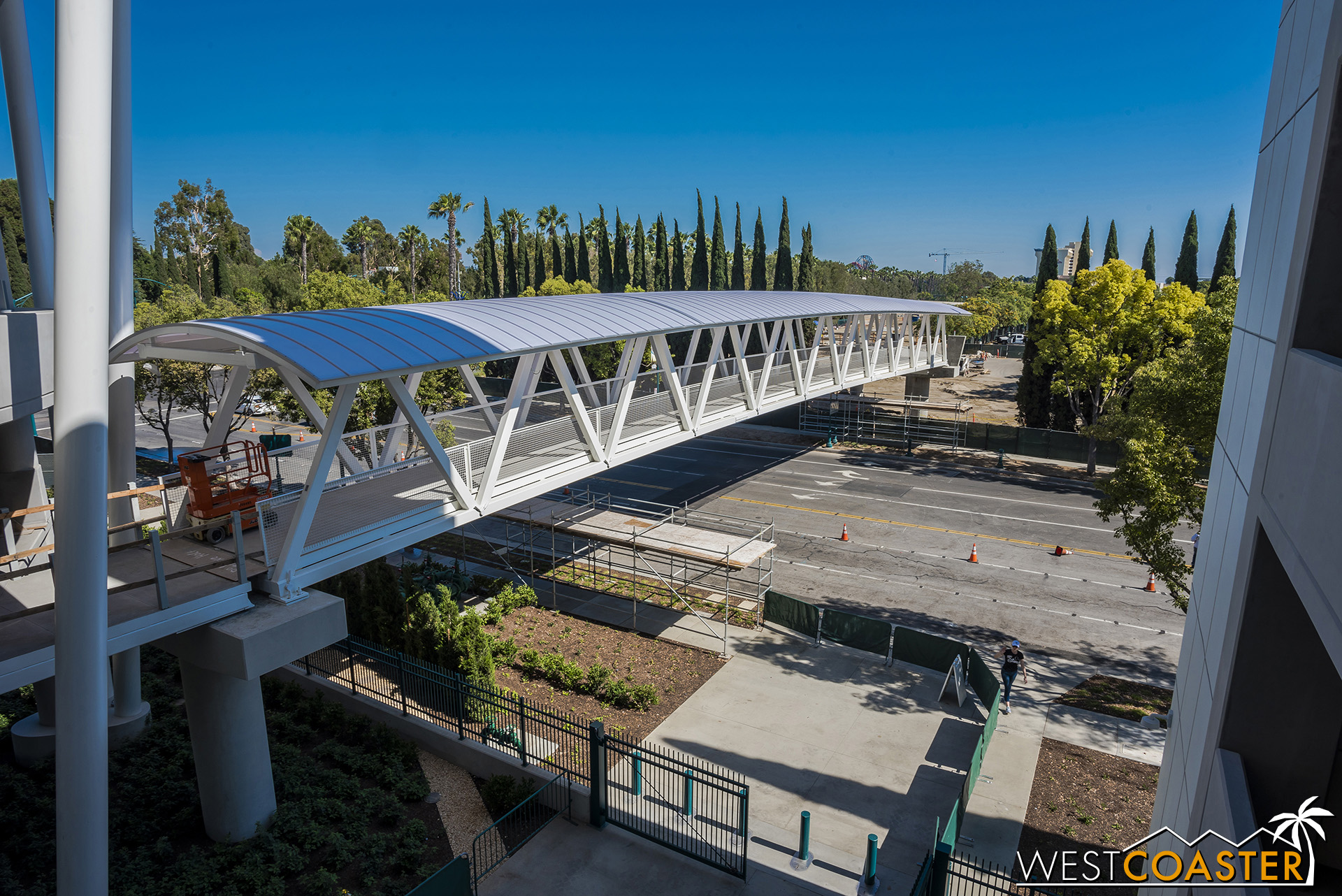  They’ve installed the bridge across Magic Way since the last time we had an update here. 