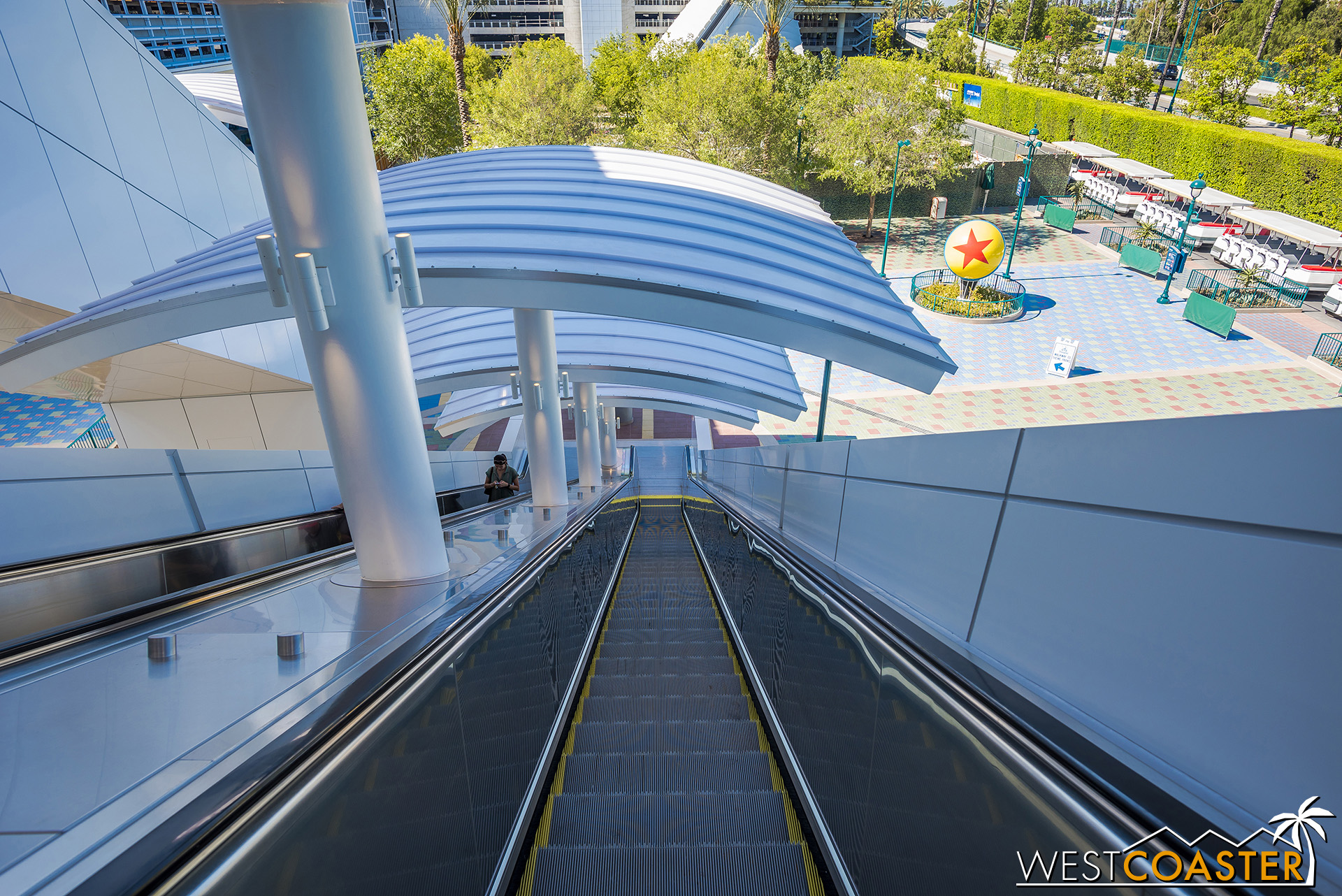  Lets go back down.  You can see that the center portion of the tram plaza is now being worked on to replace paving and landscaping. 