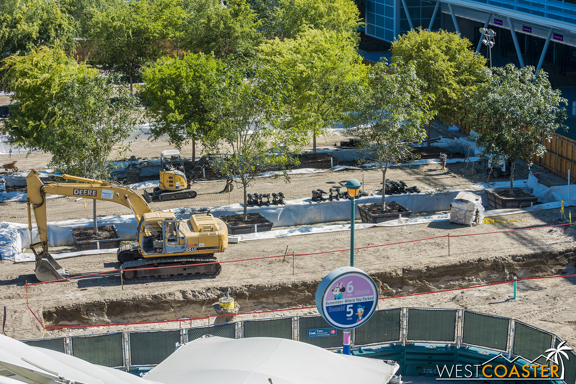  The planters are in the large ditches.  The rest of the dirt is sub-grade for the pavers. 