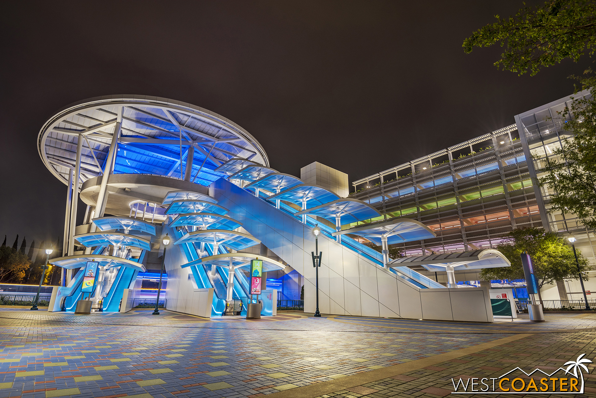  The escalators look sleek and futuristic here. 