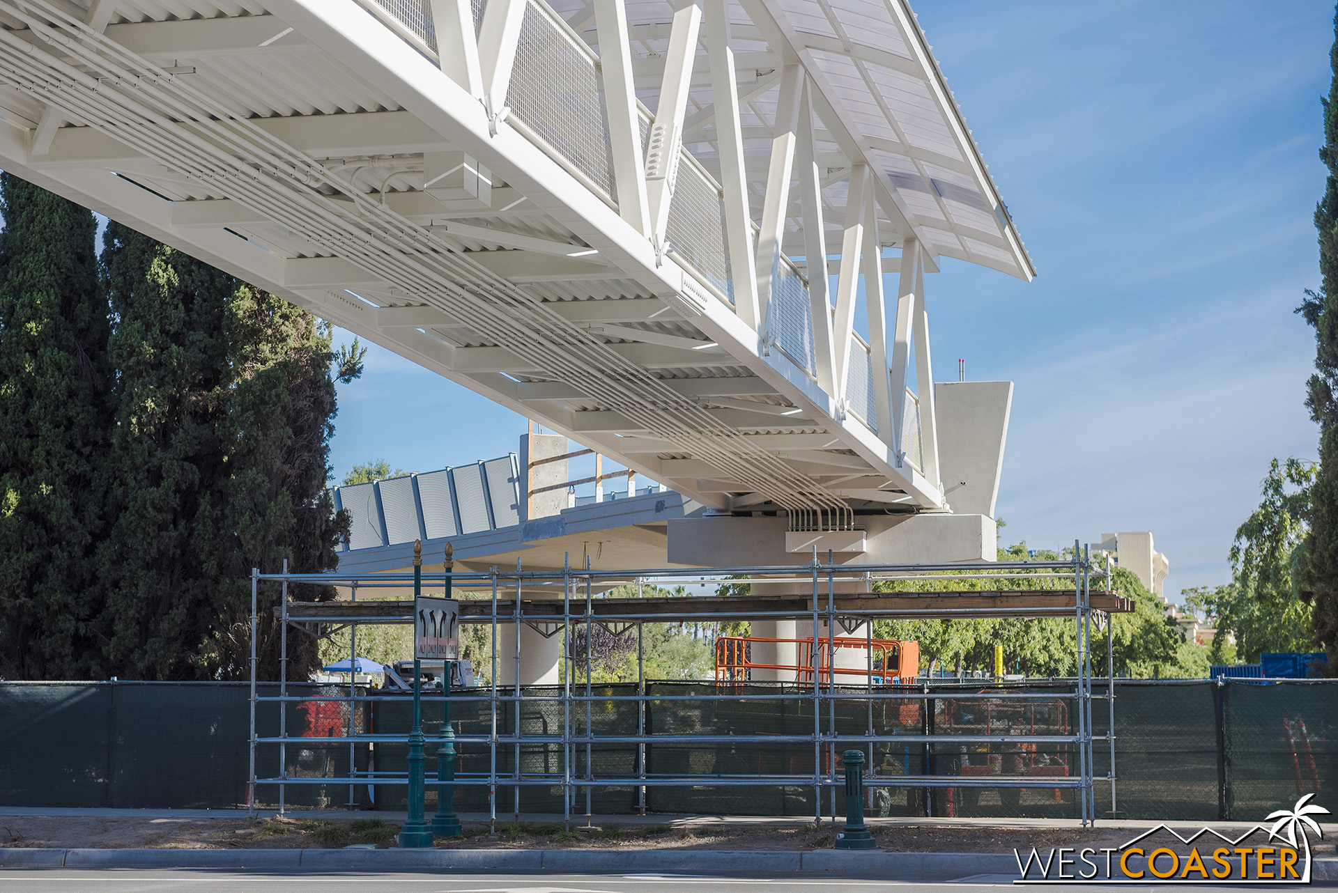But we can see glimpses of new railing on the ramp down on the opposite side.