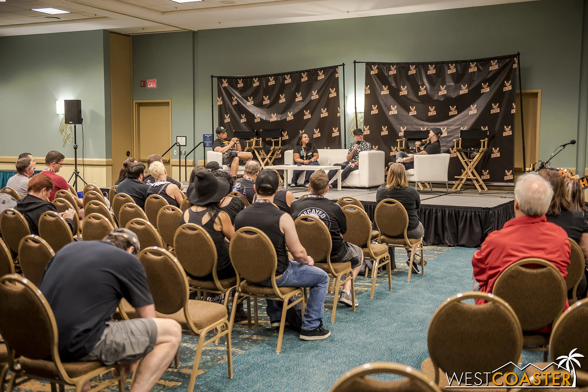The Podcast Room attracted a small but interested crowd for the discussion.