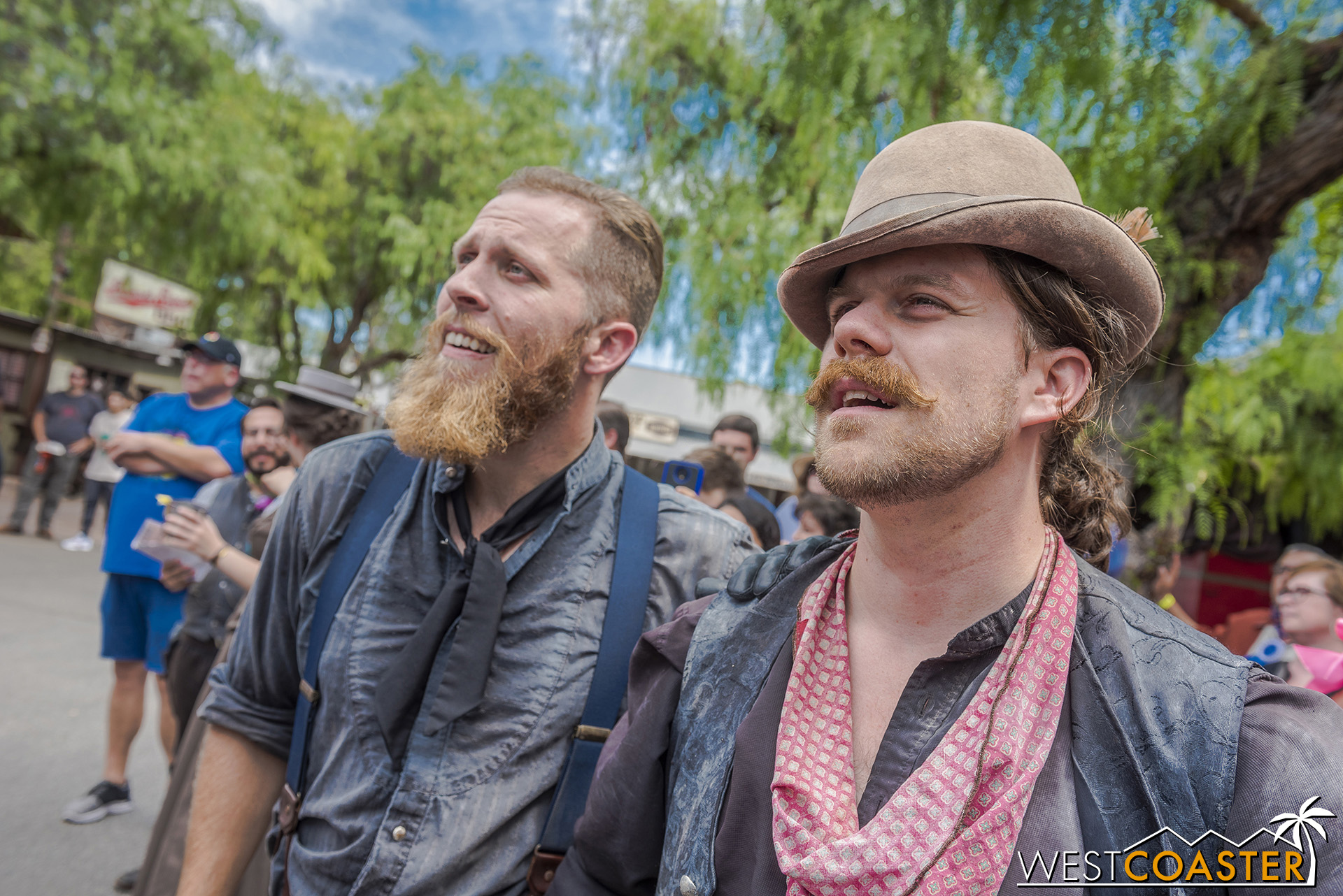  Fluke Mayfield, left, is the least involved with the family activities.  Scruff Mayfield, right, continues to help in the Mayfield escapades only to be captured and forced to call the Founder’s Day Hoedown every year. 