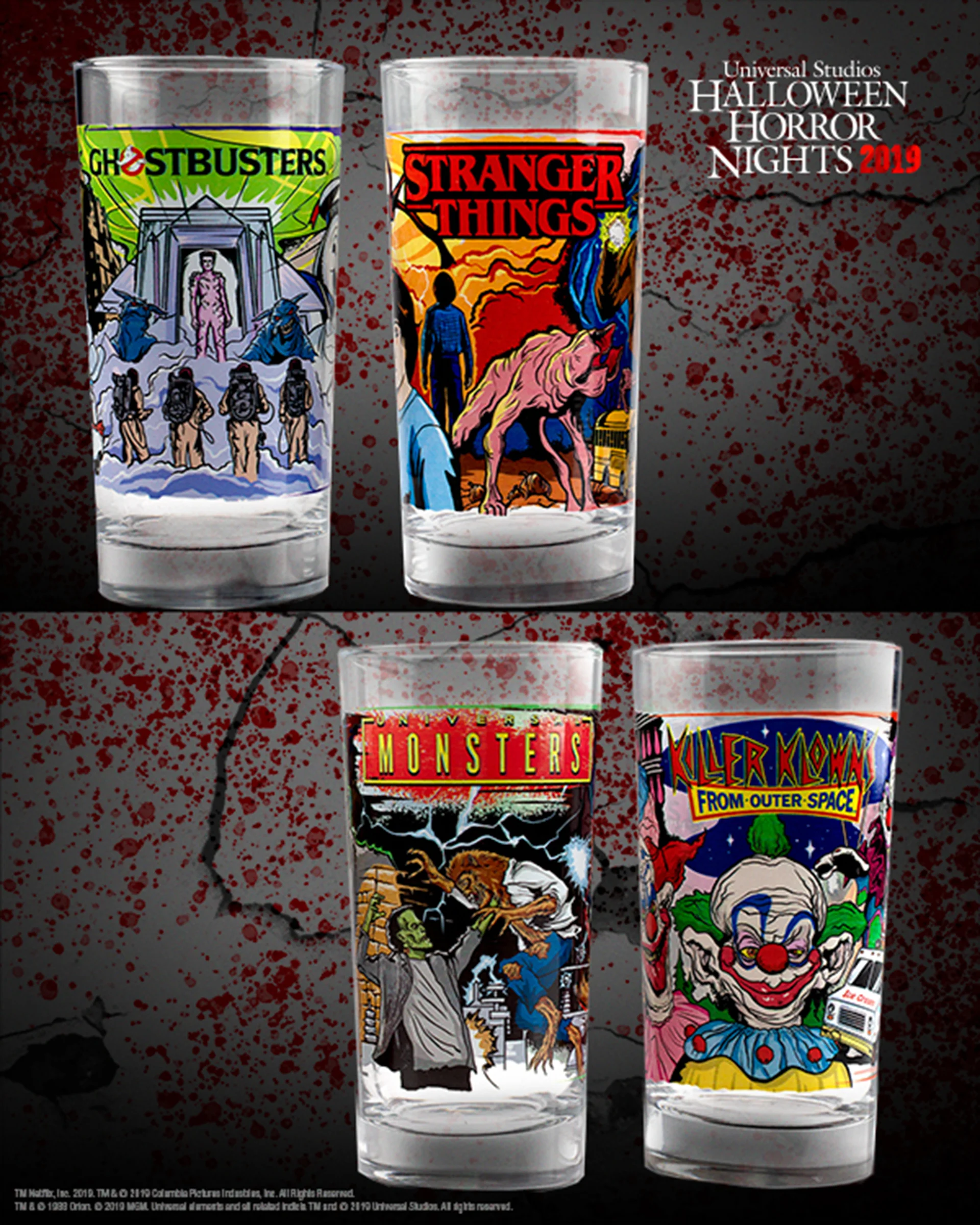 Shot glasses are also among the merch available at this year’s Halloween Horror Nights. (Photo courtesy of Universal Studios Hollywood.)