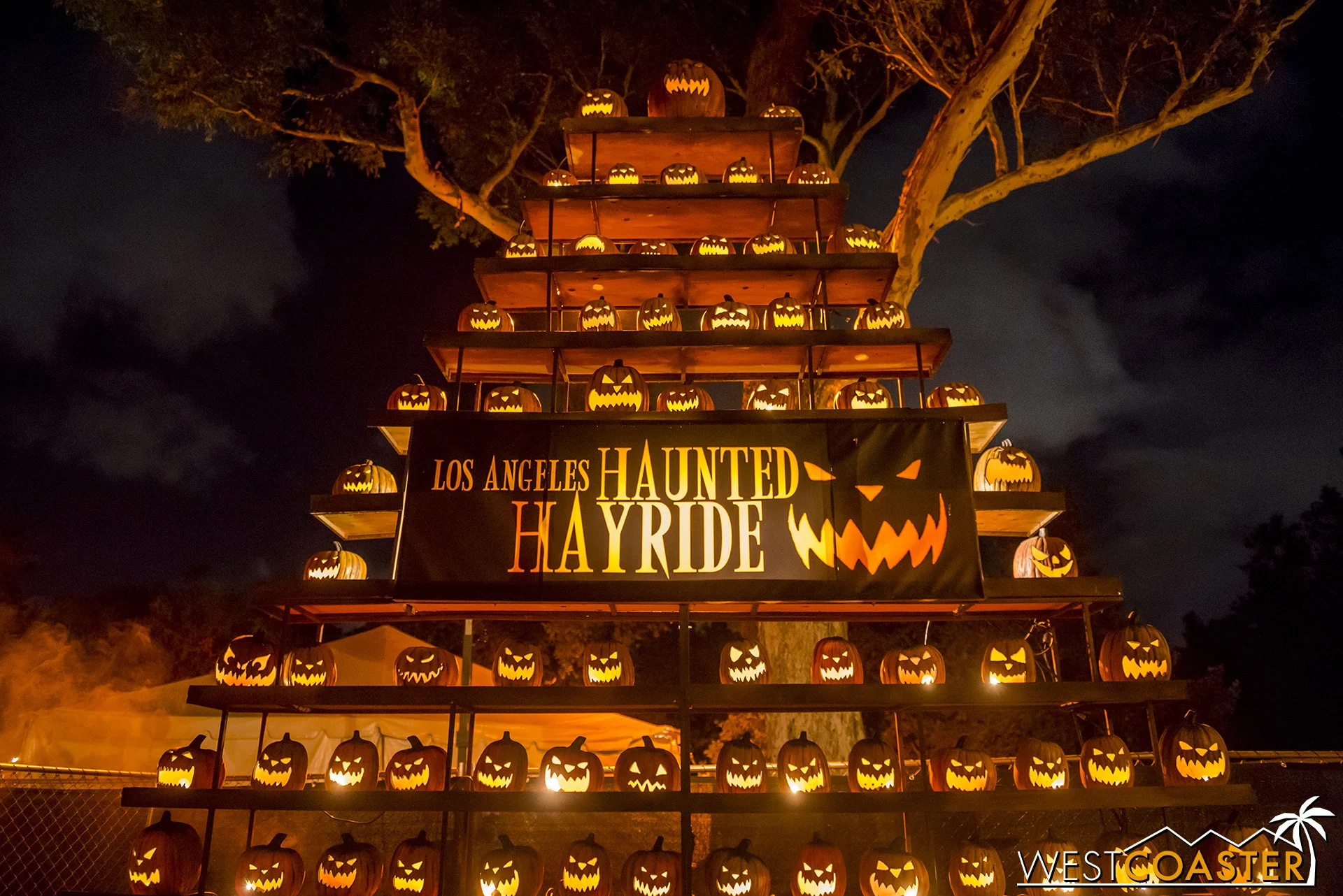 The L.A. Haunted Hayride’s iconic tower of jack-o-lanterns remains unchanged, but pretty much everything else about this event has!