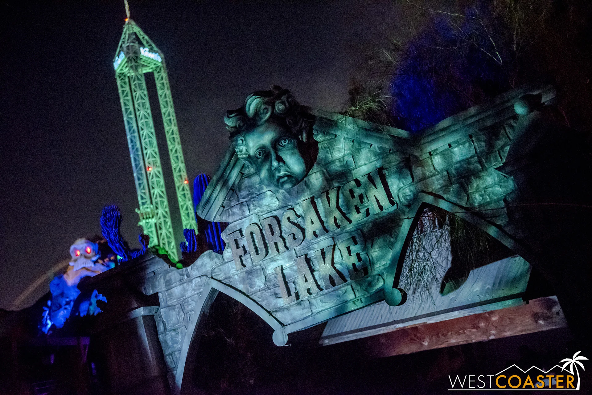 Forsaken Lake has a great entrance sign from the Calico Park side.