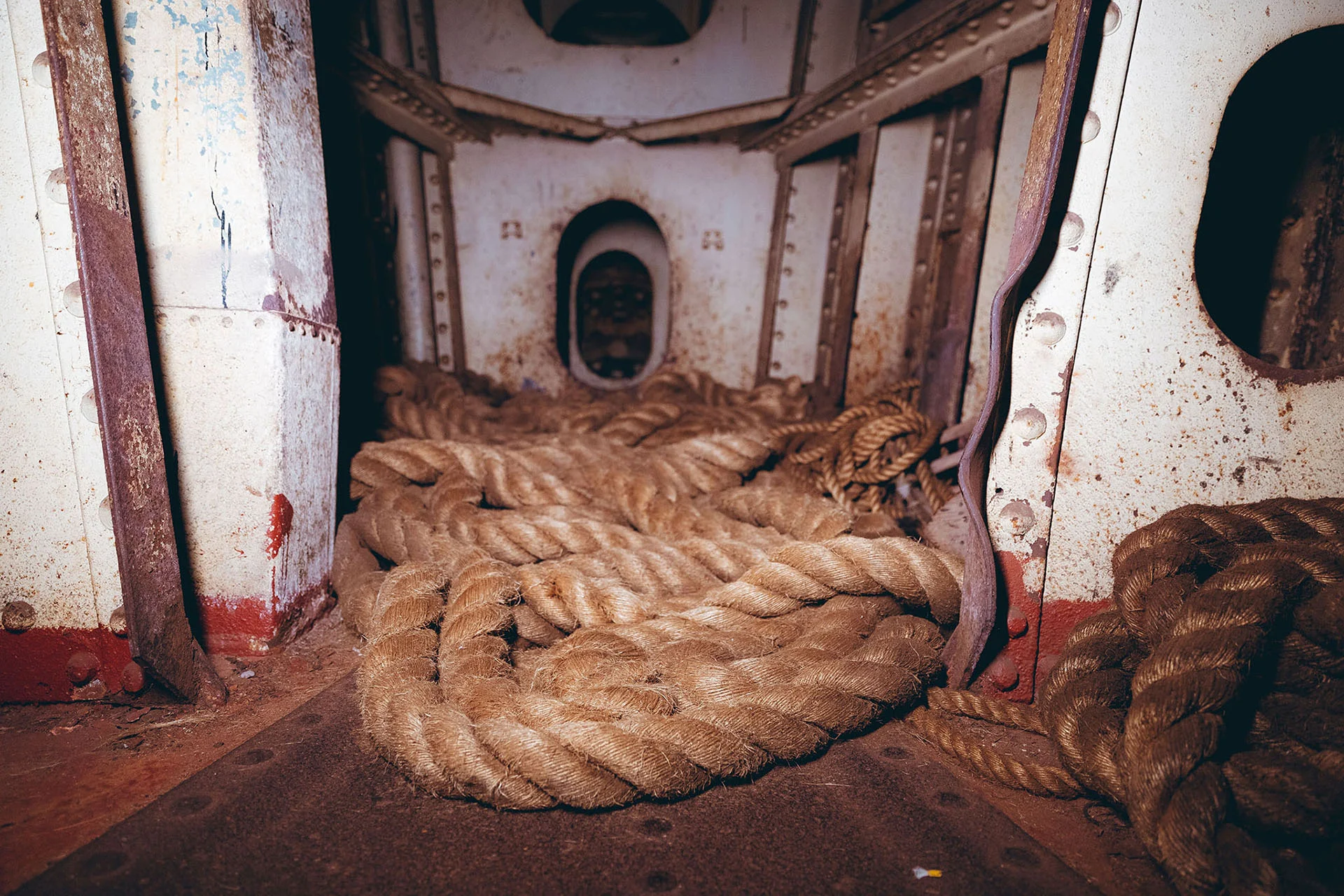 The rope room on the Queen Mary. Photo credit Matthew Martinez