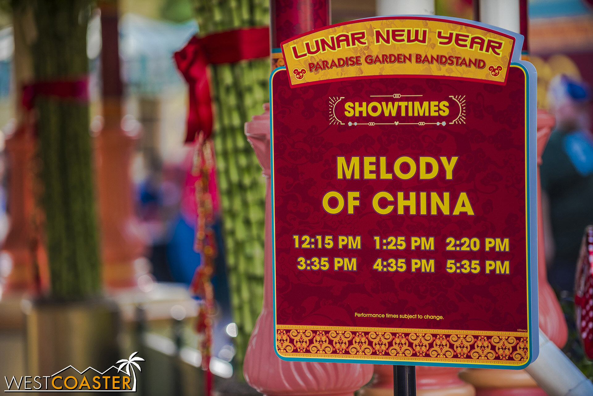  Melody of China didn’t appear to be performing the weekend we were there despite the signage, but they’re supposed to be a regular feature. 