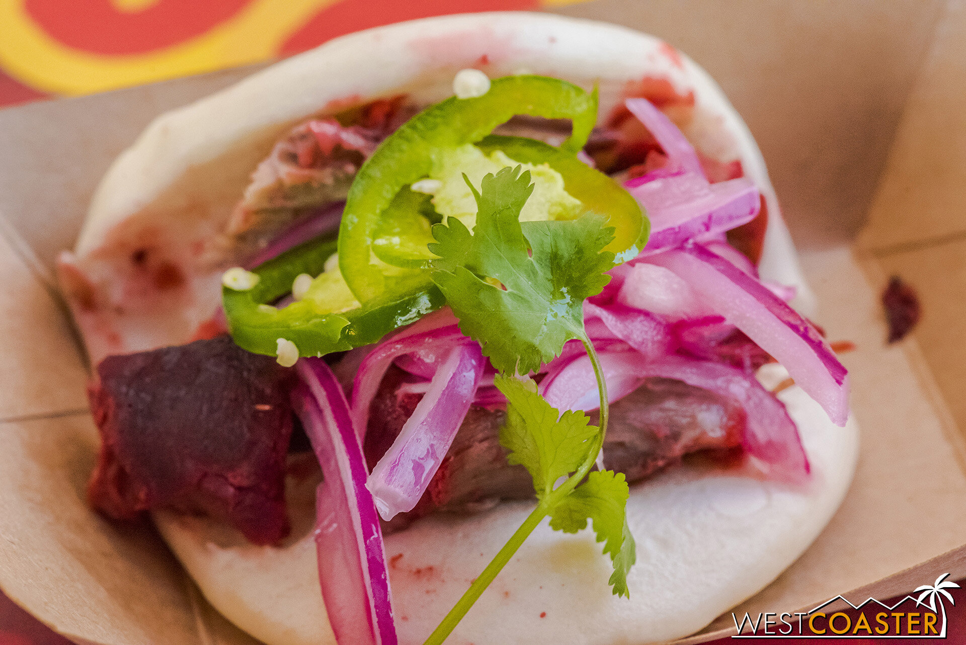  The Char Siu Bao is very disappointing, trying to mix a banh mi flavor from jalapeños and pickled red onions.  Plus the char siu is not flavorful. 