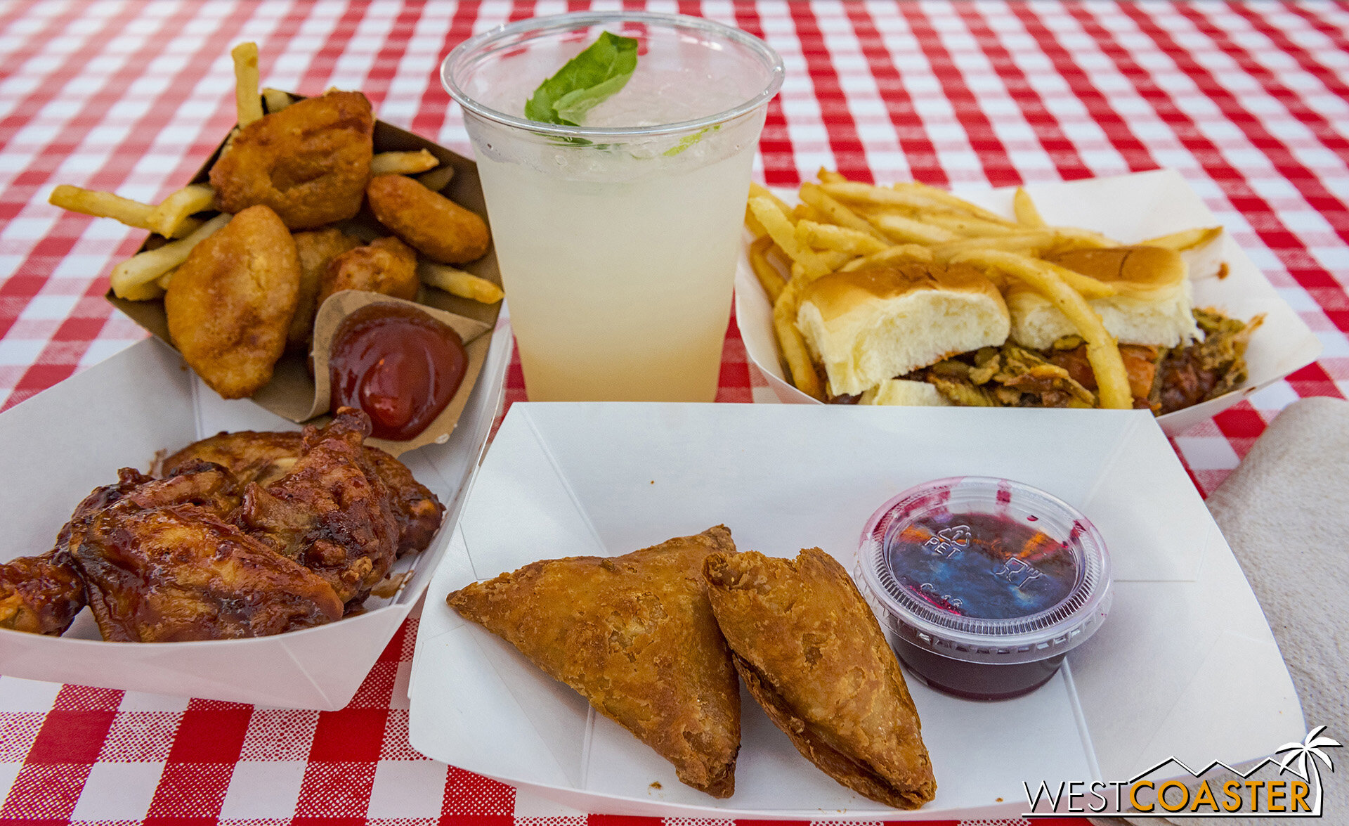  I ended up getting all five items from Sutter’s Grill, located near the front of Ghost Town (just behind the Wagon Camp)—not only because they coincided with most of the best looking dishes to me, but because I didn’t want to wait in more than one l
