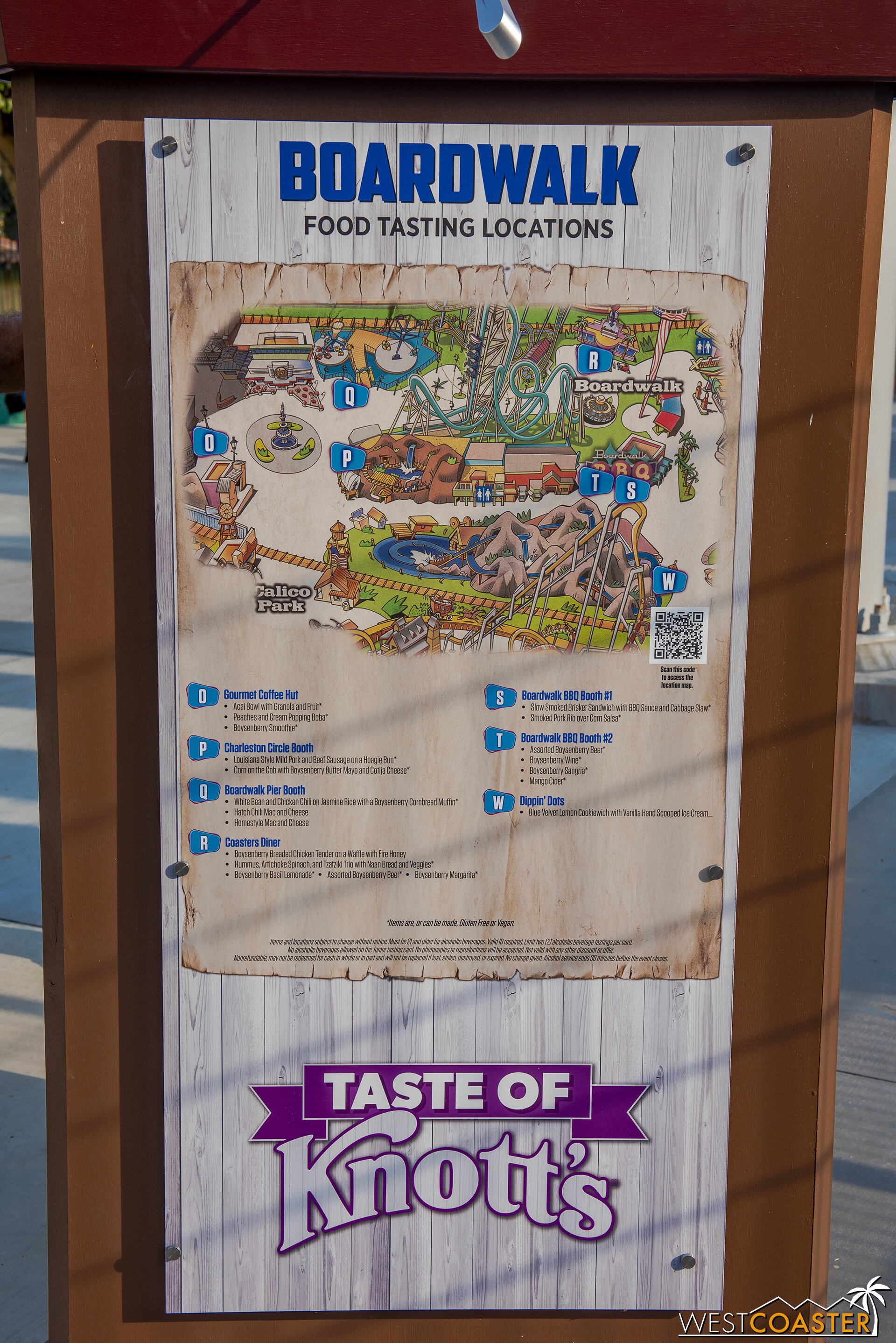  Map of the Boardwalk food tasting locations. 
