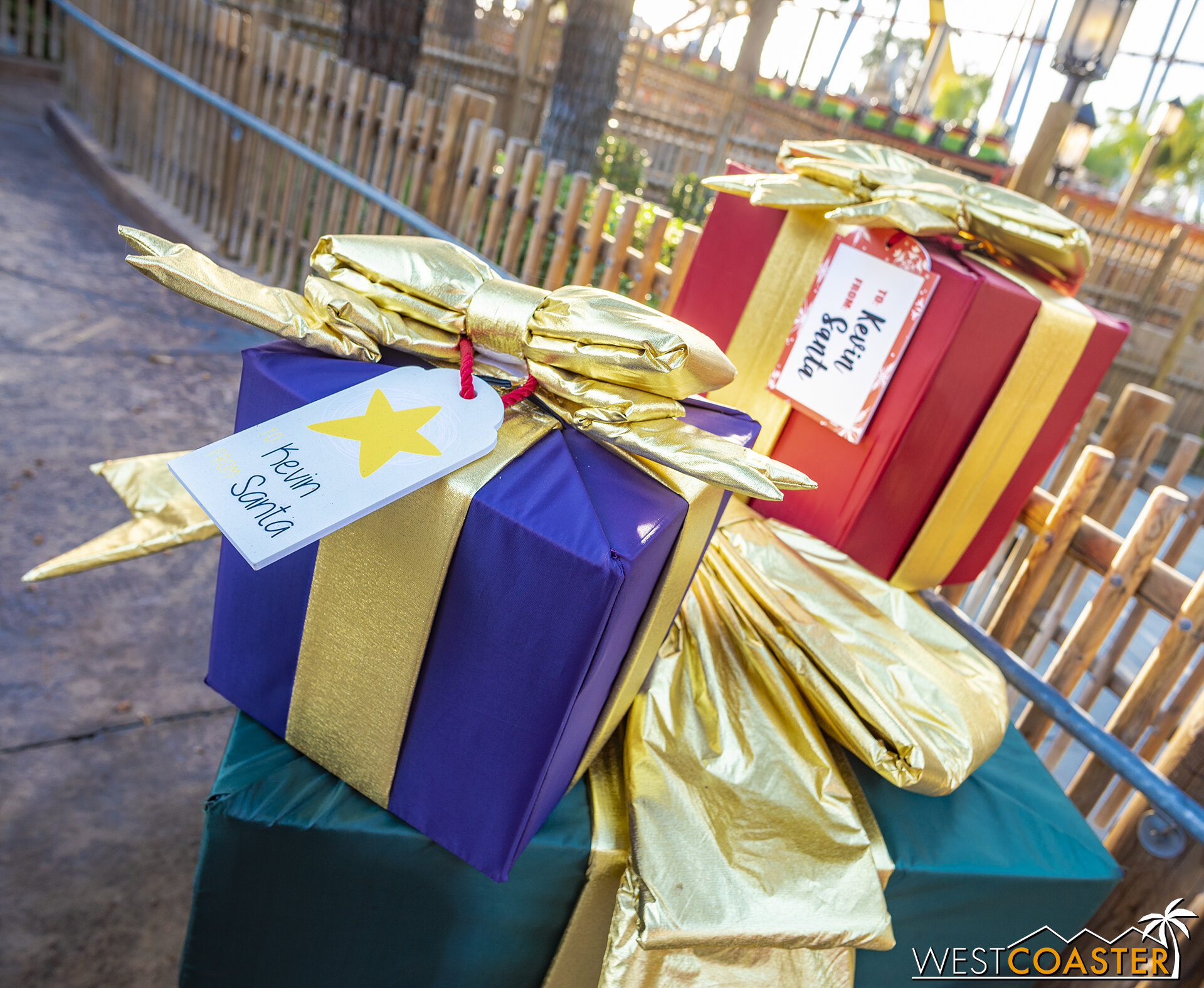  A few of the numerous presents to Kevins in Camp Snoopy.  Or perhaps it’s one Kevin, and Santa REALLY likes him? 