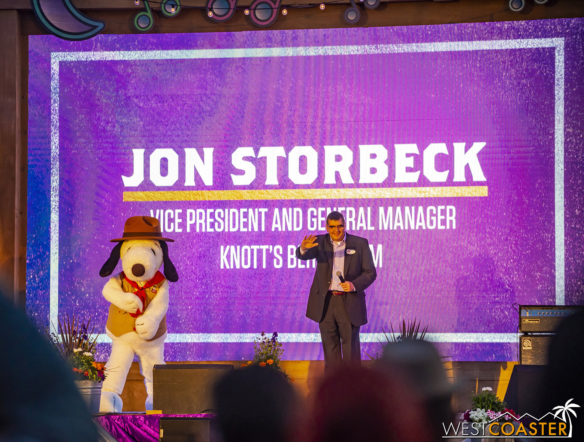  Next up is Knott’s GM Jon Storbeck.  And Snoopy! 