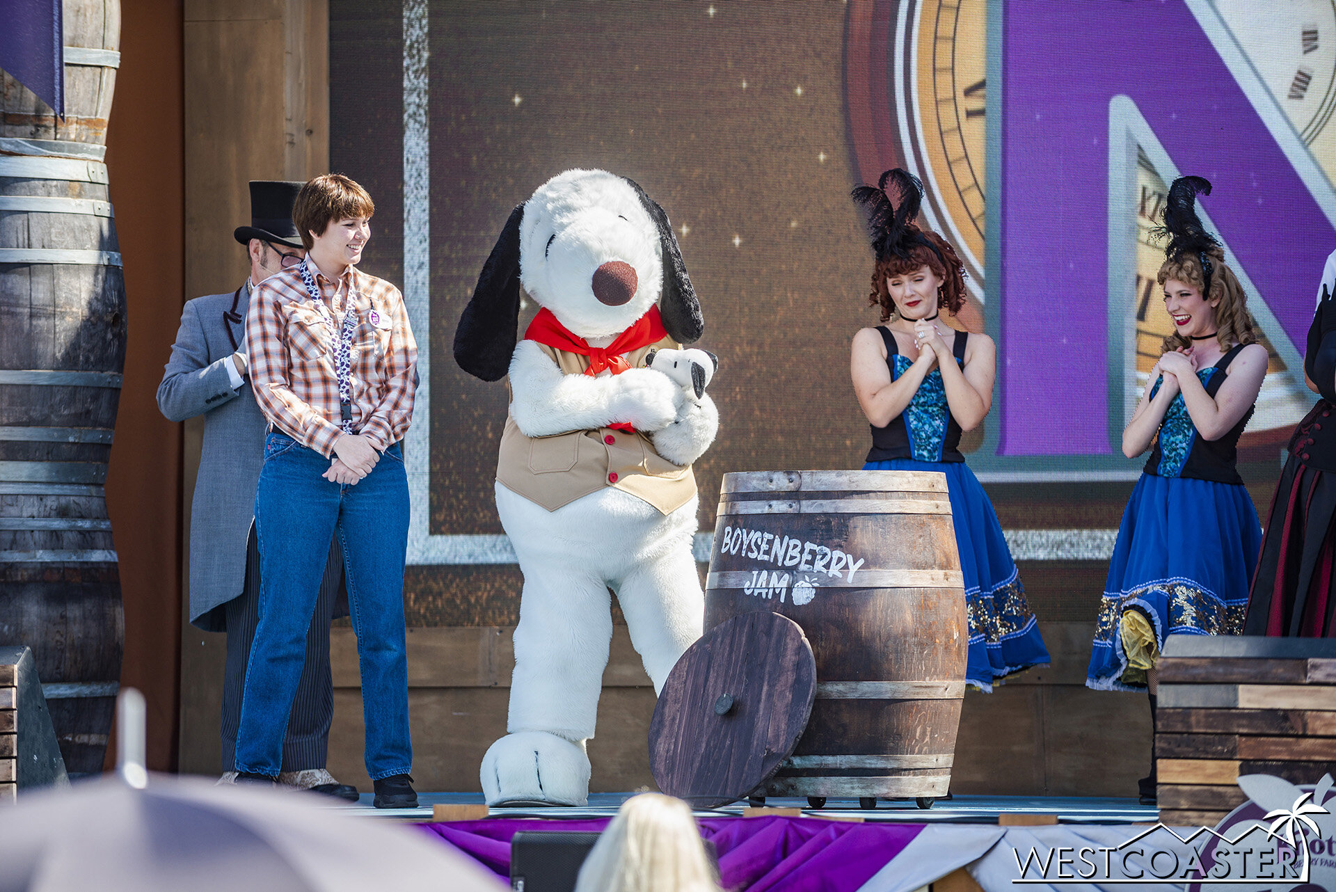  And he got to place a miniature plush version of himself in the barrel! 