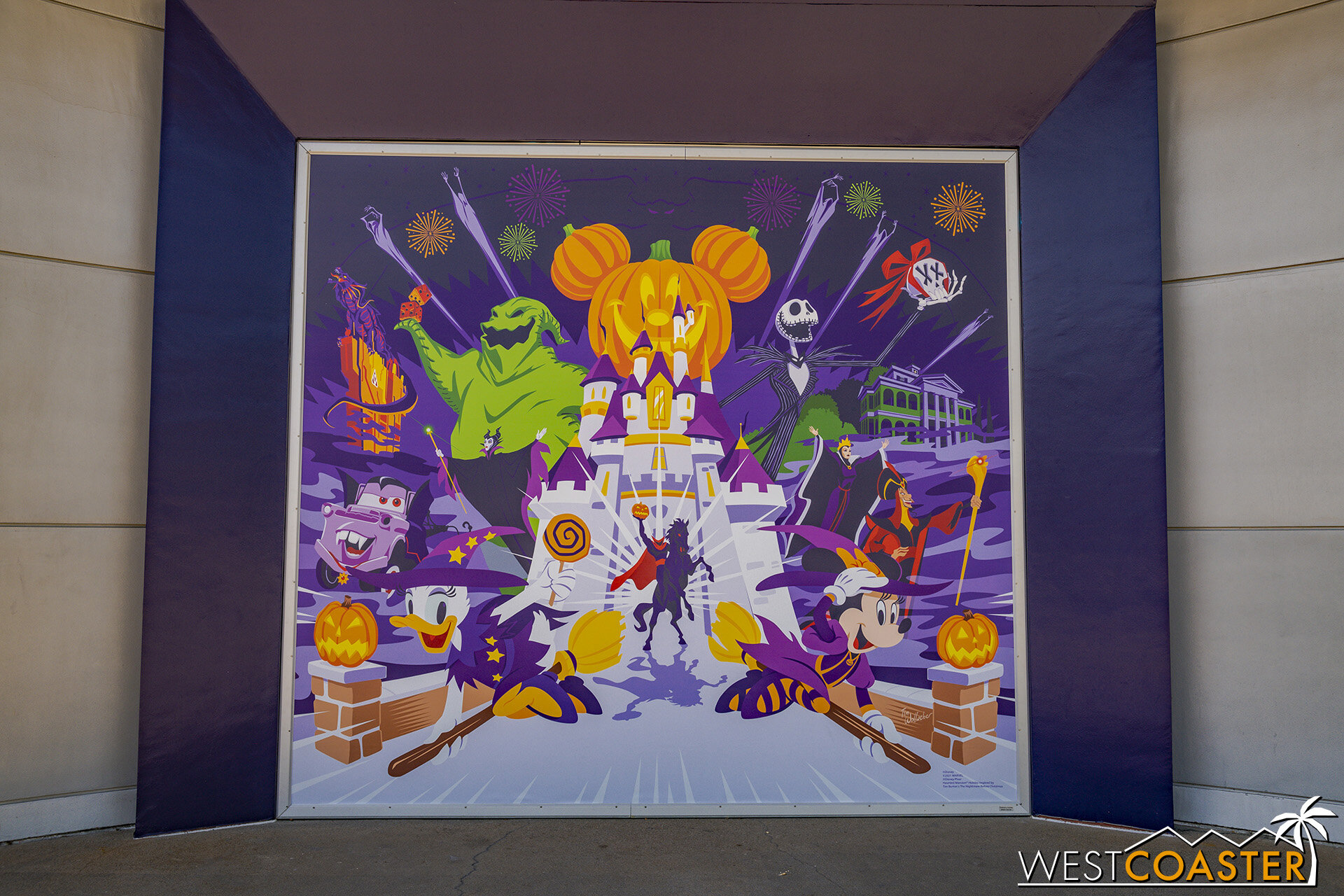  This great Halloween photo op mural is located at the corner of the former ESPN Zone. 