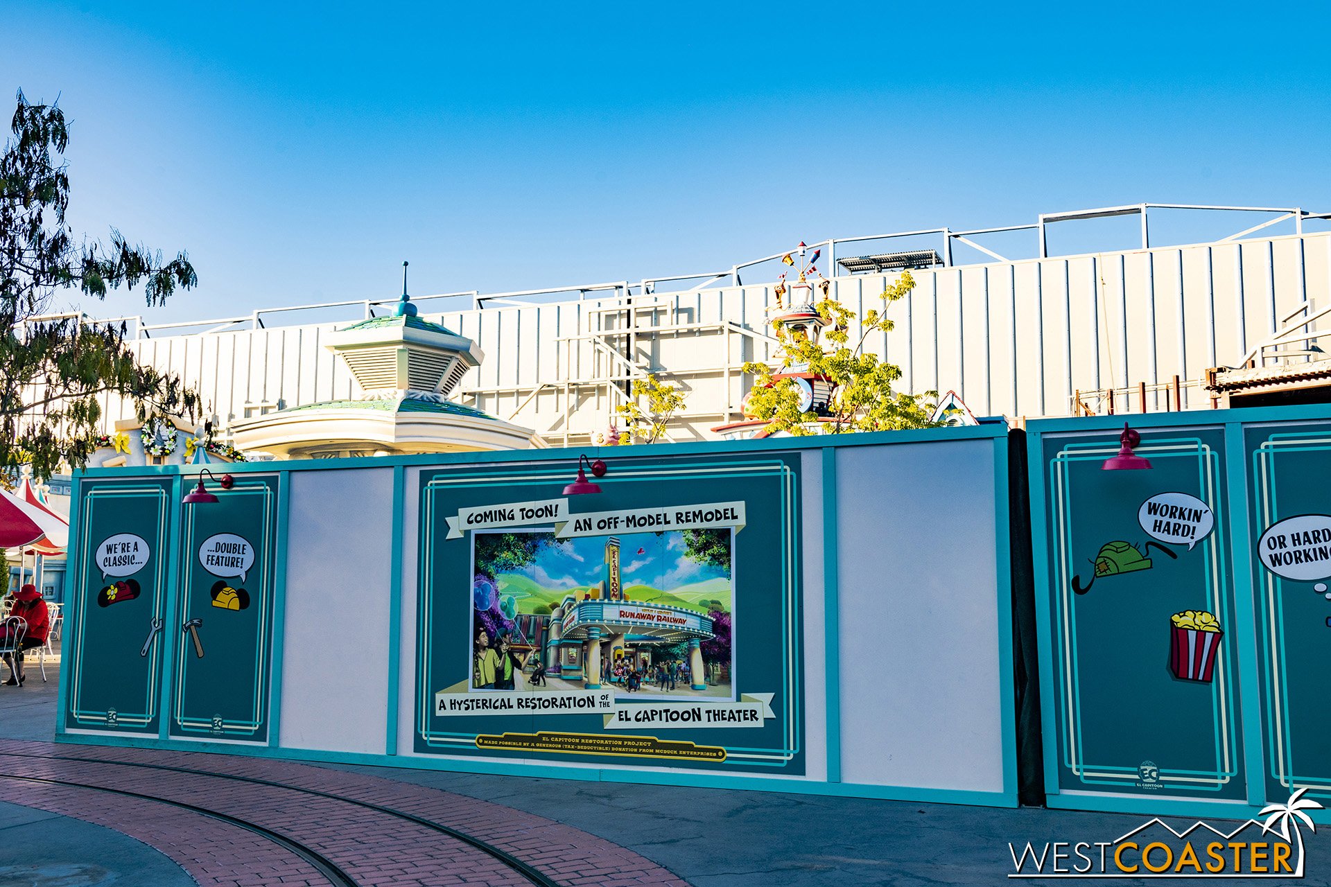  And there are work walls around the “town square” part of Mickey’s Toontown. 